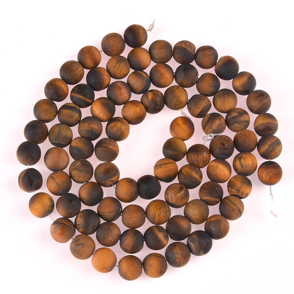 PLTbeads Gorgeous Tiger Eye Natural Natural Gemstone Loose Beads 8mm Matte Round Approxi 15.5 inch DIY Bracelet Necklace for Jewelry Making