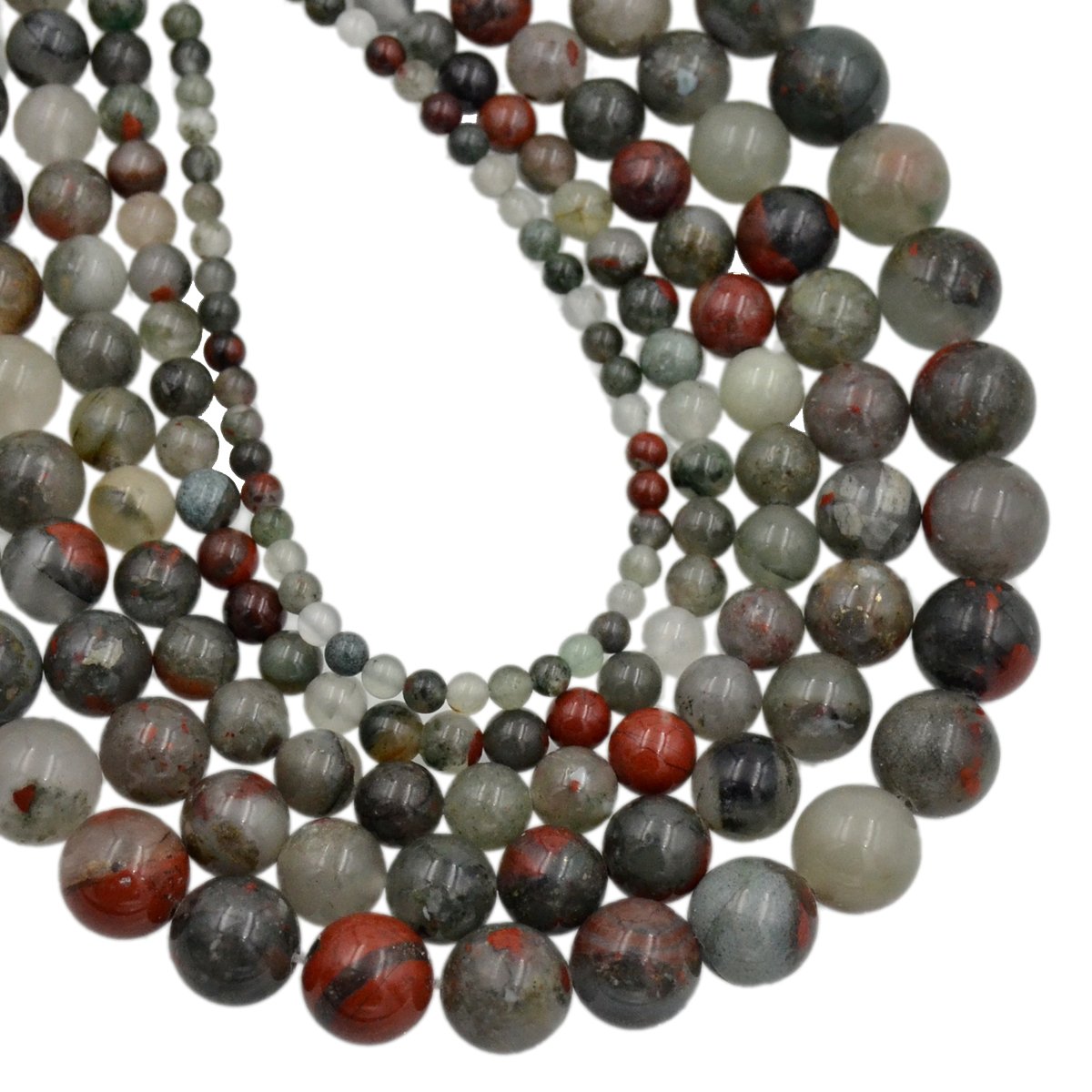 AD Beads Natural Gemstone Round Loose Beads 15" for Bracelet Necklace Earrings Jwelery Making Crafts DIY (4mm, African Red Jasper)