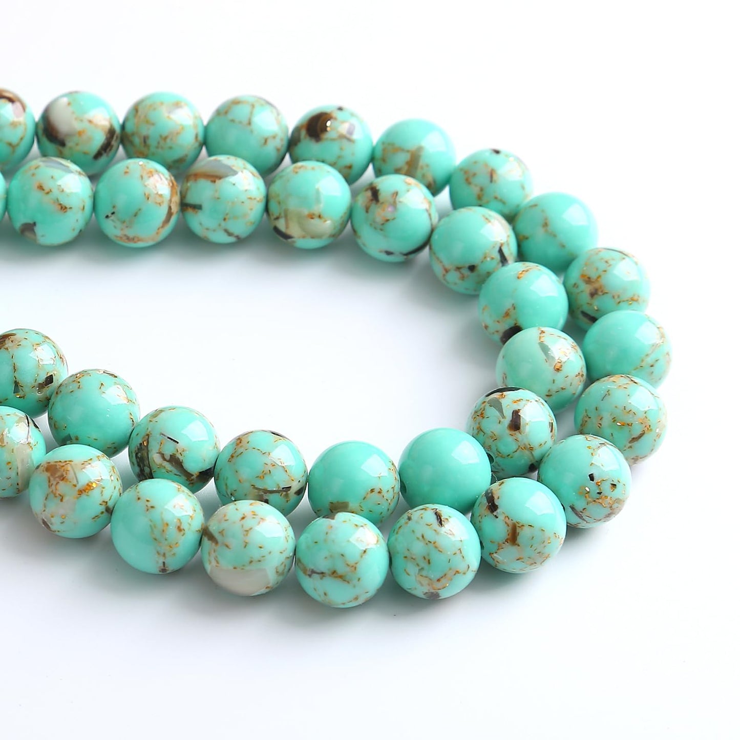 12MM 32PCS Peacock Blue Shell Turquoise Spacer Loose Beads for Jewelry Making DIY Bracelet Necklace