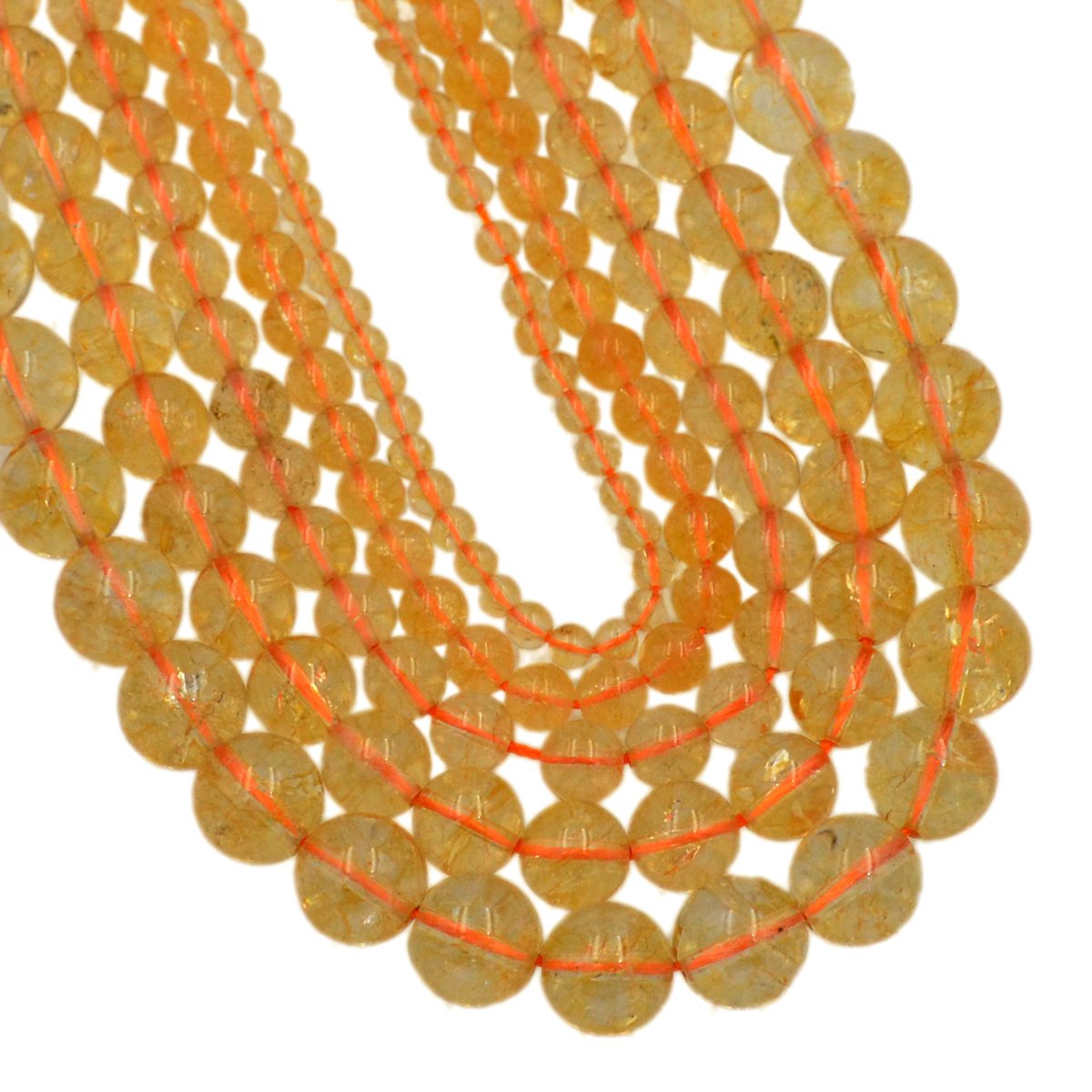 AD Beads Natural Gemstone Round Loose Beads 15" for Bracelet Necklace Earrings Jwelery Making Crafts DIY (4mm, Citrine Crystal)