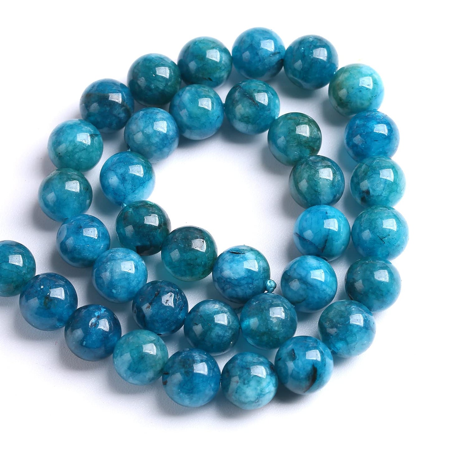 8MM 45PCS Blue Apatite Spacer Loose Beads for Jewelry Making DIY Bracelet Necklace
