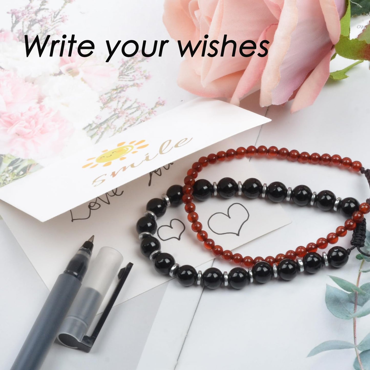 CHCCOYE 4mm Handmade Adjustable Natural Gemstone Crystal Bracelet Healing Power Energy Inspirational Gifts with Card for Unisex (Faceted Colorful)
