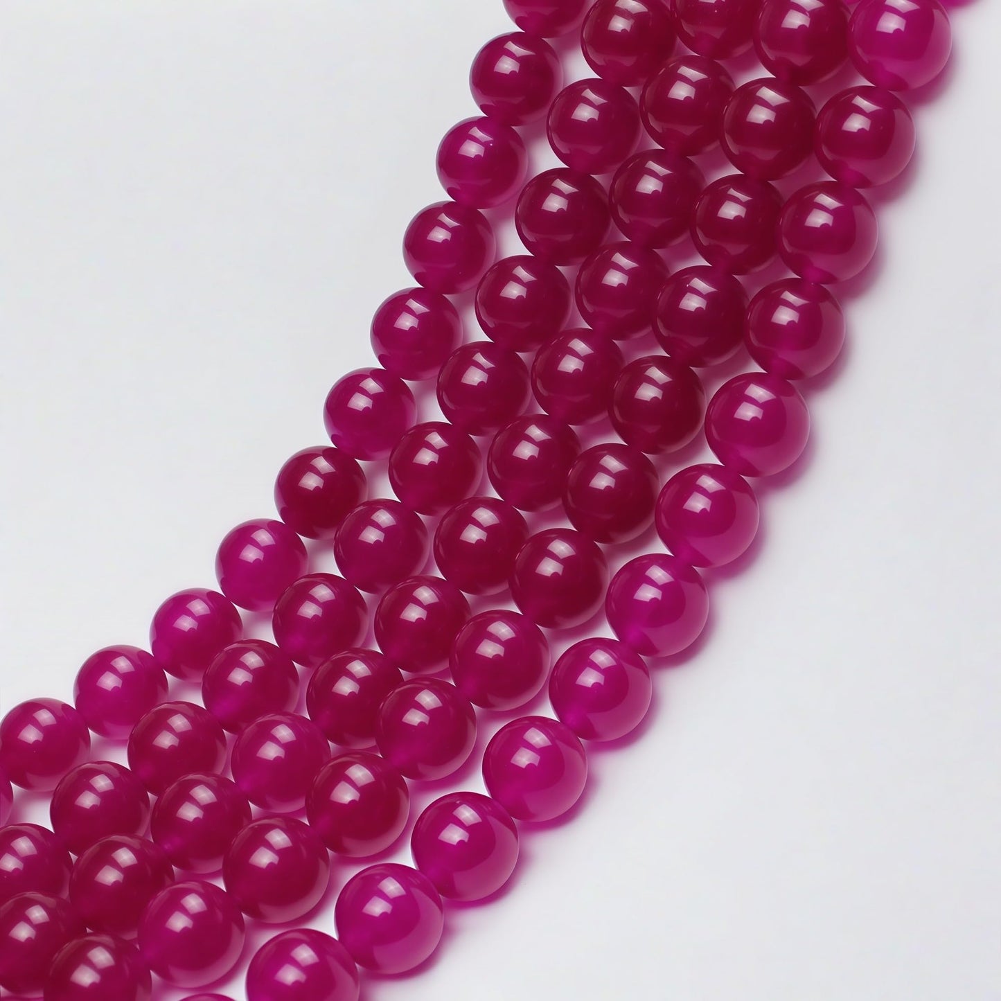 MJDCB Natural Rose Red Jade Round Loose Beads for Jewelry Making DIY Bracelet Necklac (4mm)