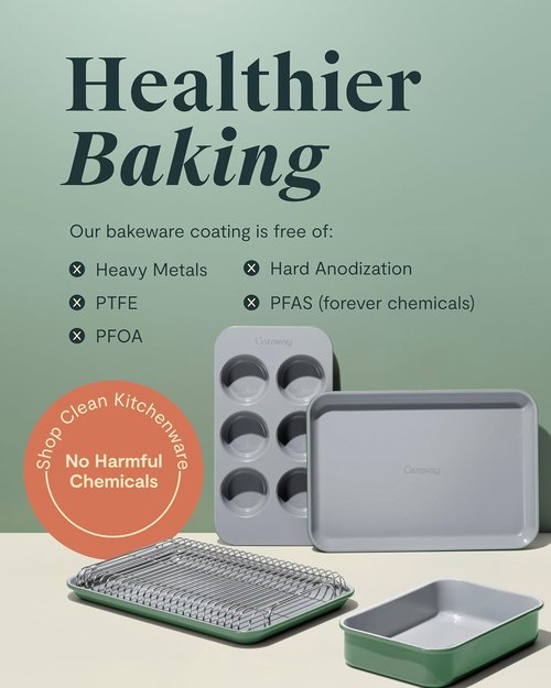 Caraway Nonstick Ceramic Baking Sheet Duo (9x13”) - Non-Toxic & Oven Safe - Mini Sheet Pan in Navy