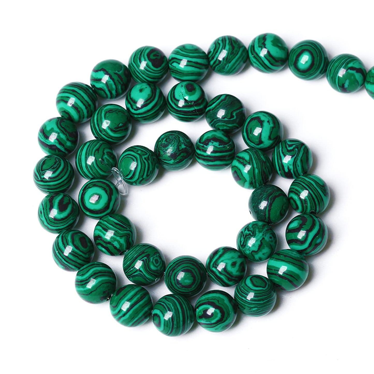 12MM 30PCS Green Malachite Spacer Loose Beads for Jewelry Making DIY Bracelet Necklace 1 Strand 15’’