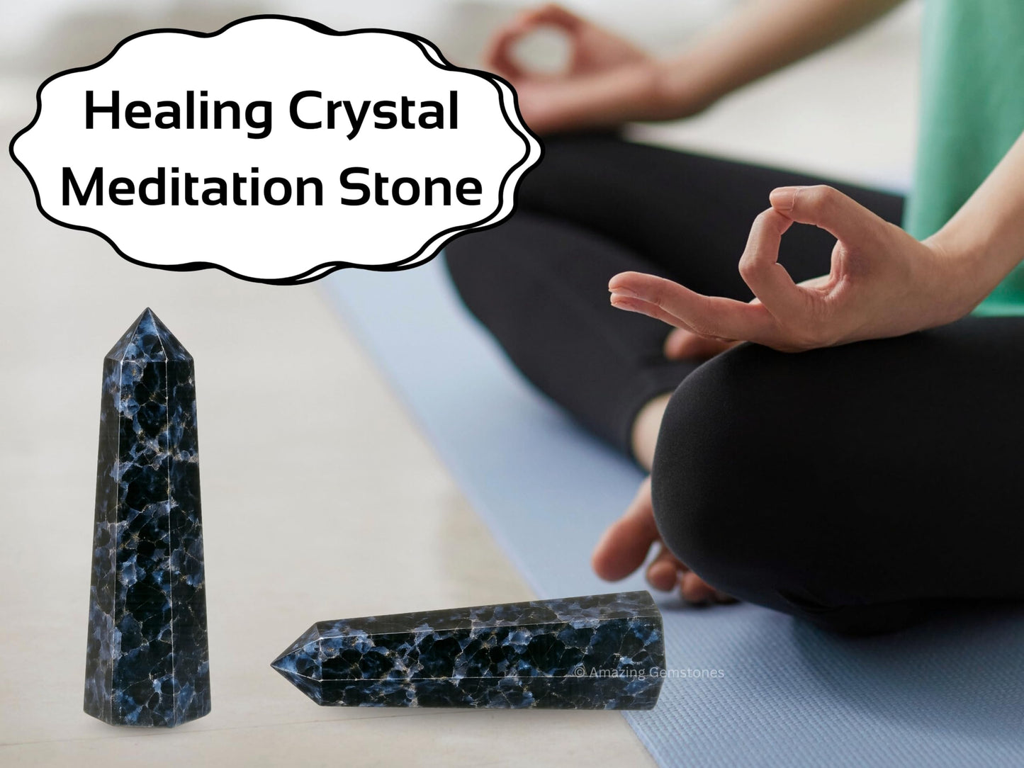 Amazing Gemstone Indigo Gabbro Crystal Towers - Natural Healing Crystal Point Obelisk for Reiki Healing and Crystal Grid (2" to 3" INCH)