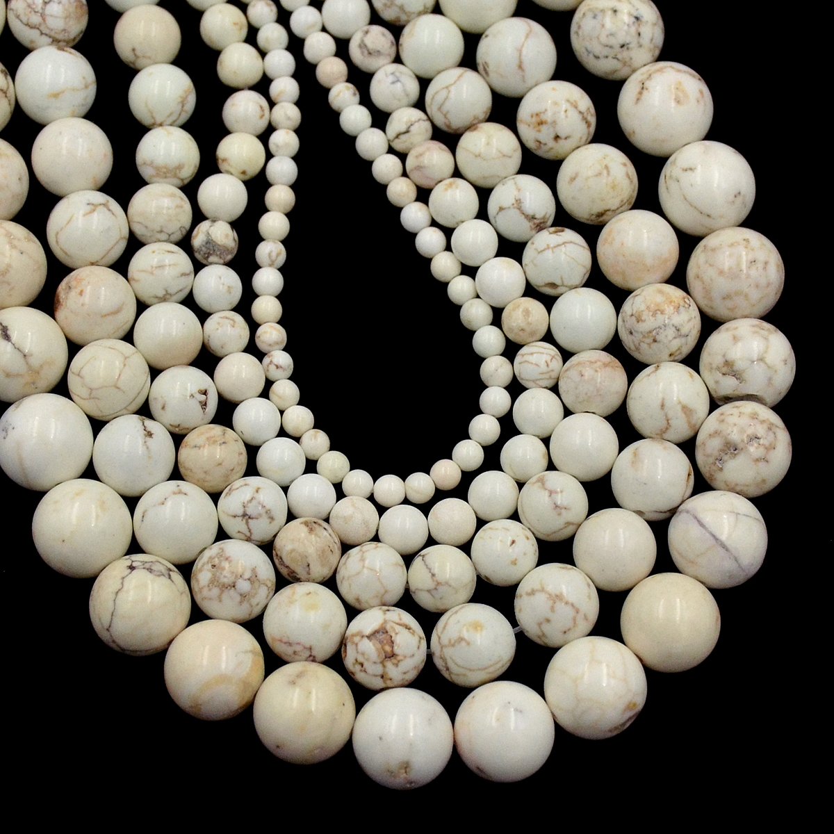 AD Beads Natural Gemstone Round Loose Beads 15" for Bracelet Necklace Earrings Jwelery Making Crafts DIY (4mm, White Turquoise)