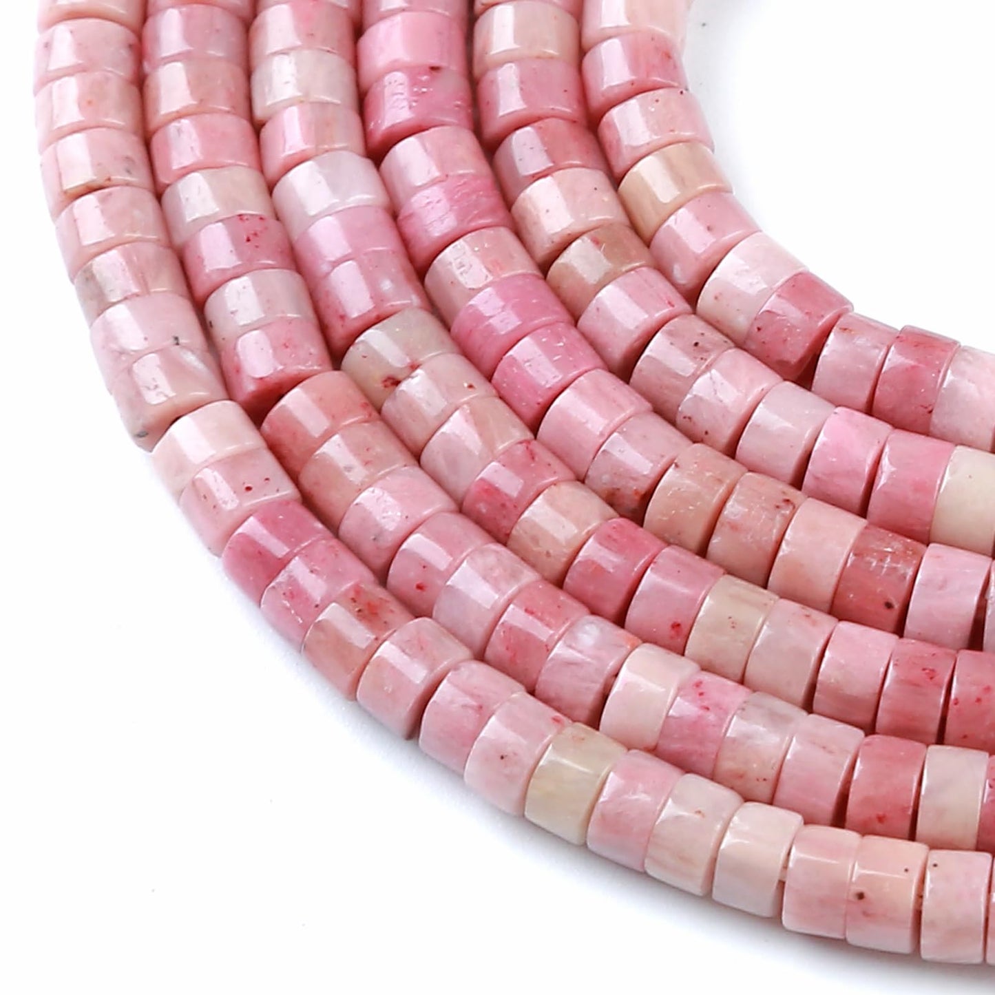 2x4MM 150PCS Rhodochrosite Rhodonite Tube Cylinder Rondelle Abacus Disk Spacer Loose Beads for Jewelry Making