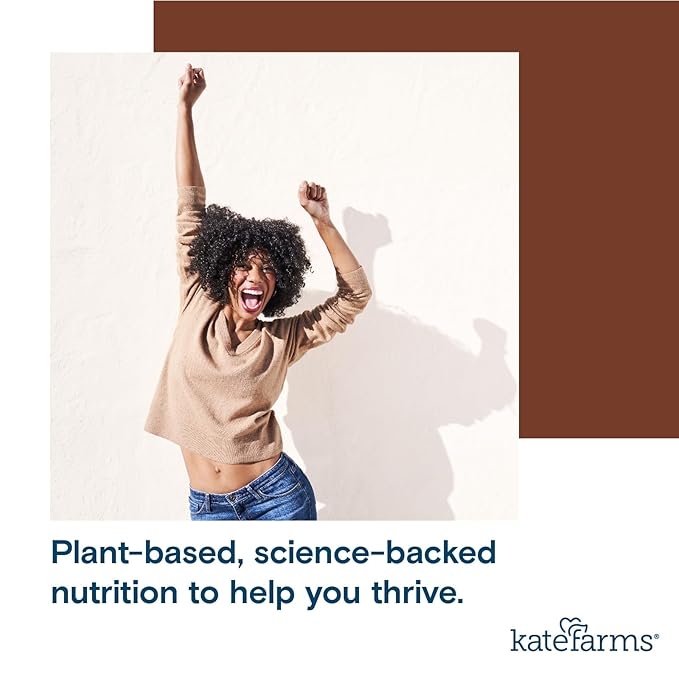 KATE FARMS Organic Nutrition Shake, Chocolate, 16g protein, 27 Vitamins and Minerals, Protein Meal Replacement Drink, Plant Based, 11 oz (6 Pack)