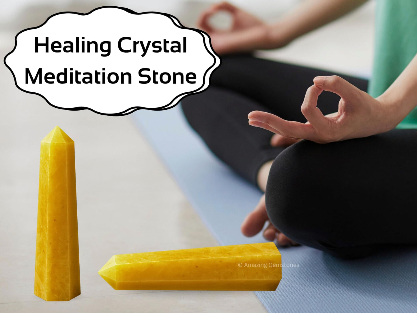 Amazing Gemstone Yellow Aventurine Crystal Towers - Natural Healing Crystal Point Obelisk for Reiki Healing and Crystal Grid (2" to 3" Inch)