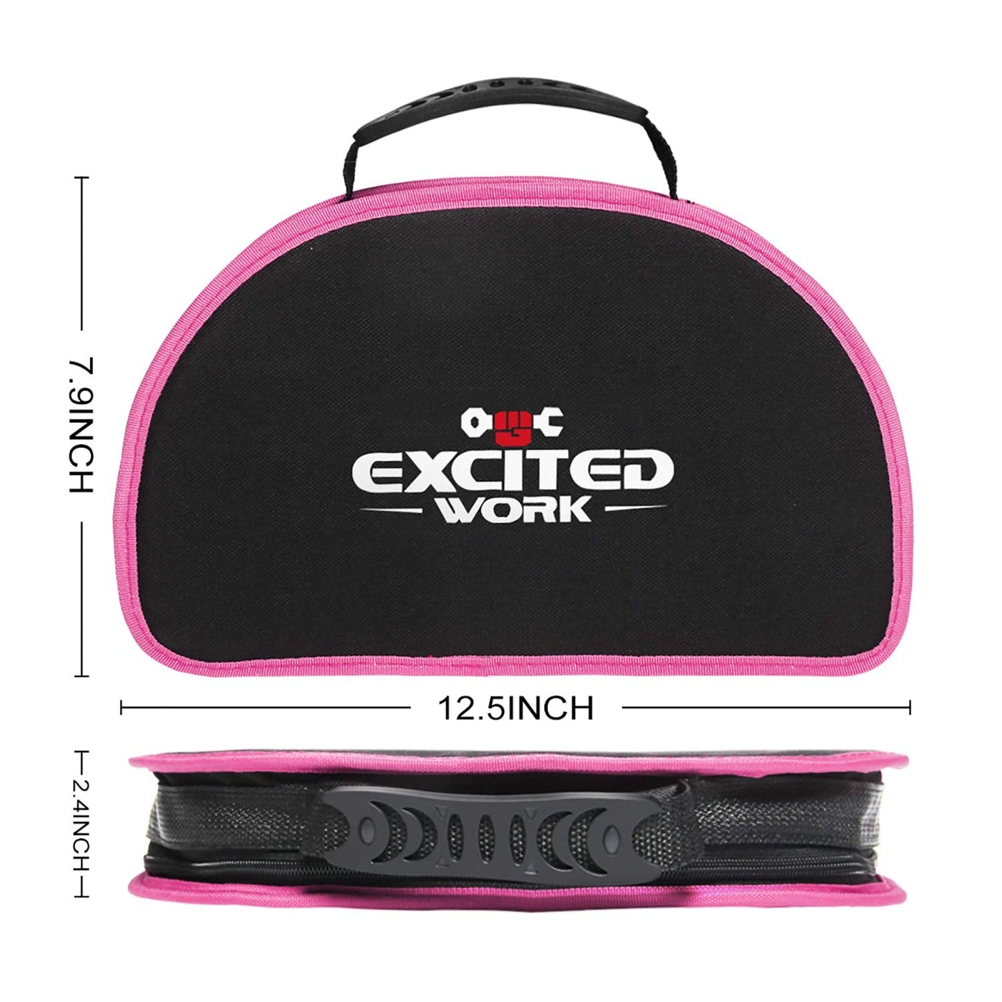 EXCITED WORK 89 Piece Pink Tool kit, Ladies Hand Tool Set with Easy Carrying Round Pouch Household Tool Kit Perfect for DIY, Home Maintenance and Dorm Repair