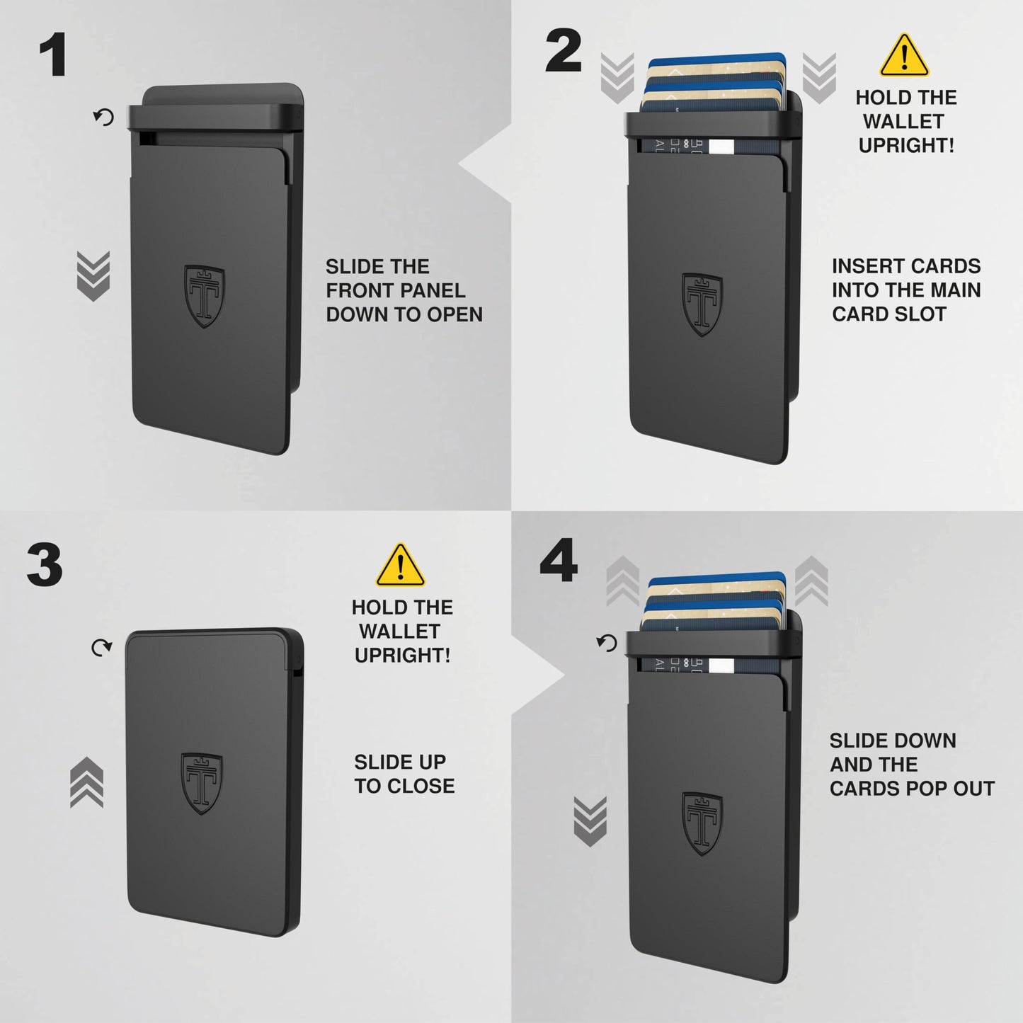 TRAVANDO SLYDE Aluminum Card Holder - RFID Blocking Slim Wallet for Men with Money Clip β Holds Up to 9 Cards β RFID Protected Credit Card Mens Wallet