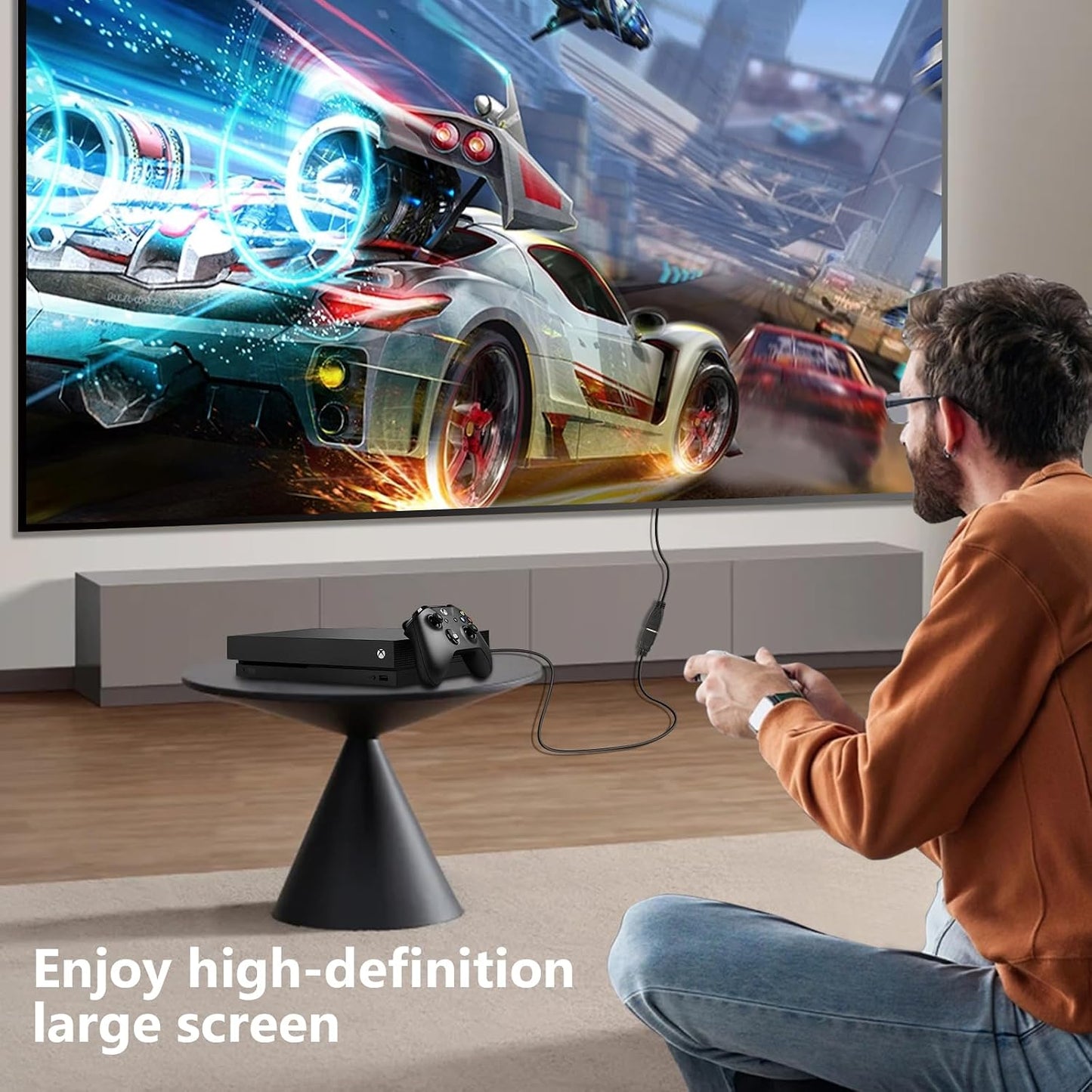 SAISN 5 2 Pack 1080P HDMI Extension Cable Feet, HDMI Extender Cable High Speed HDMI Male to Female Adapter Cable HDMI