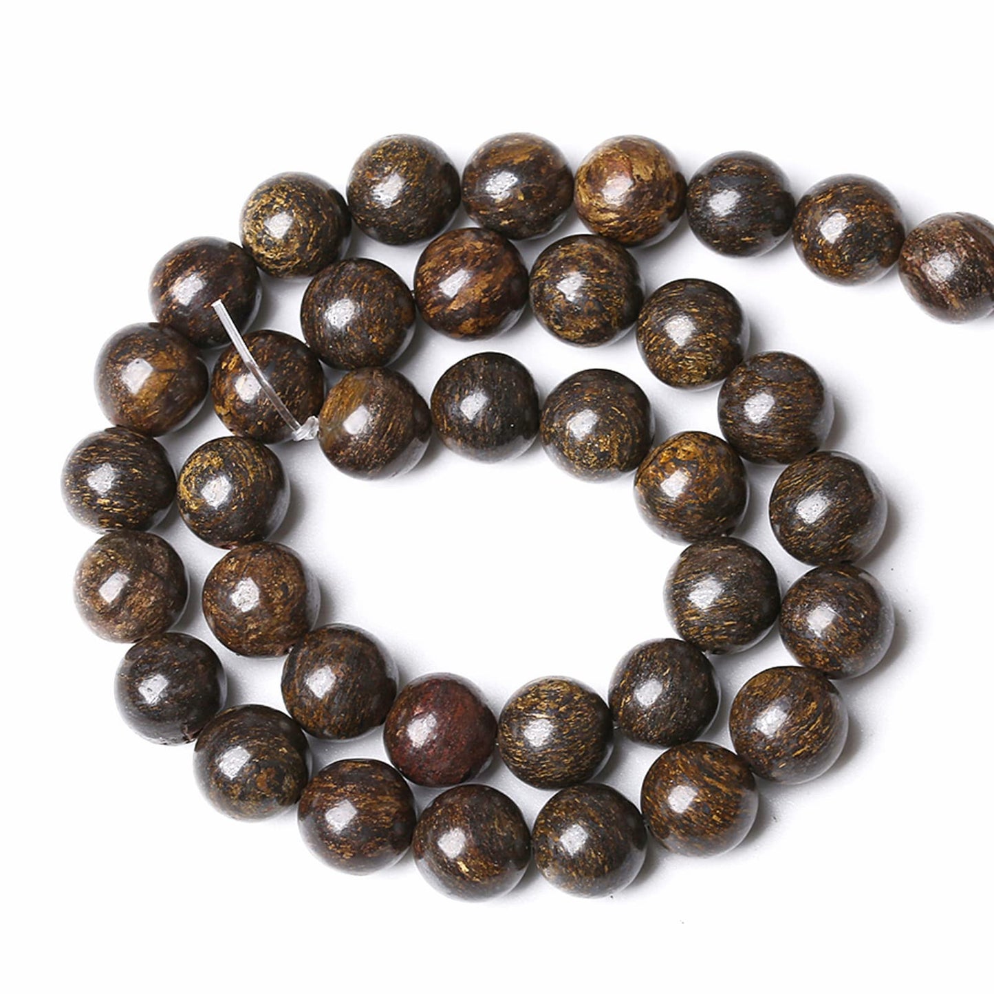10MM 36PCS Natural Stone Bronzite Gemstone Spacer Loose Beads for Jewelry Making DIY Bracelet Necklace 1 Strand