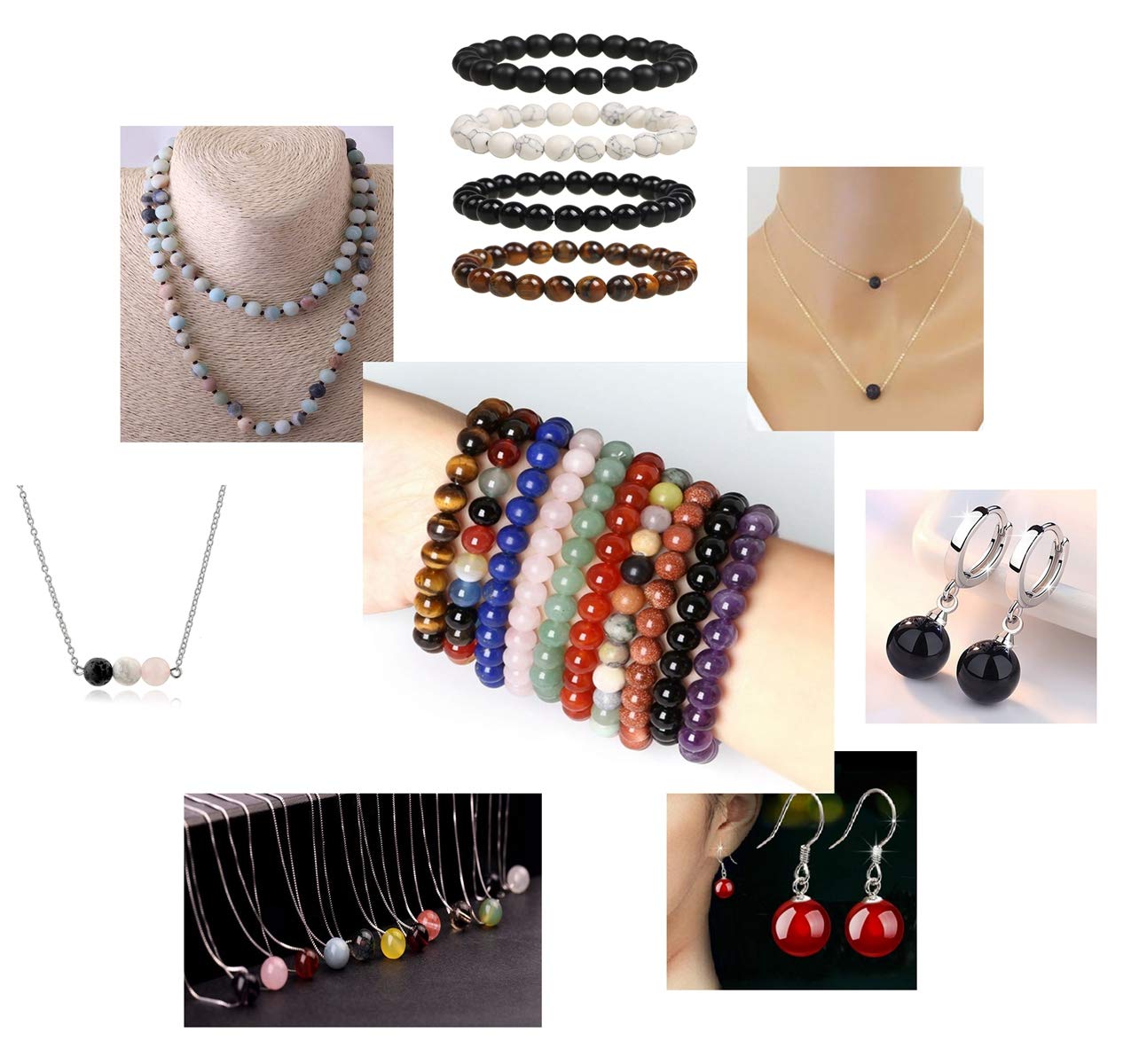 Natural Stone Beads 100pcs 8mm Tiger Eye Round Genuine Real Stone Beading Loose Gemstone Hole Size 1mm DIY Smooth Beads for Bracelet Necklace Earrings Jewelry Making (Tiger Eye, 8mm)