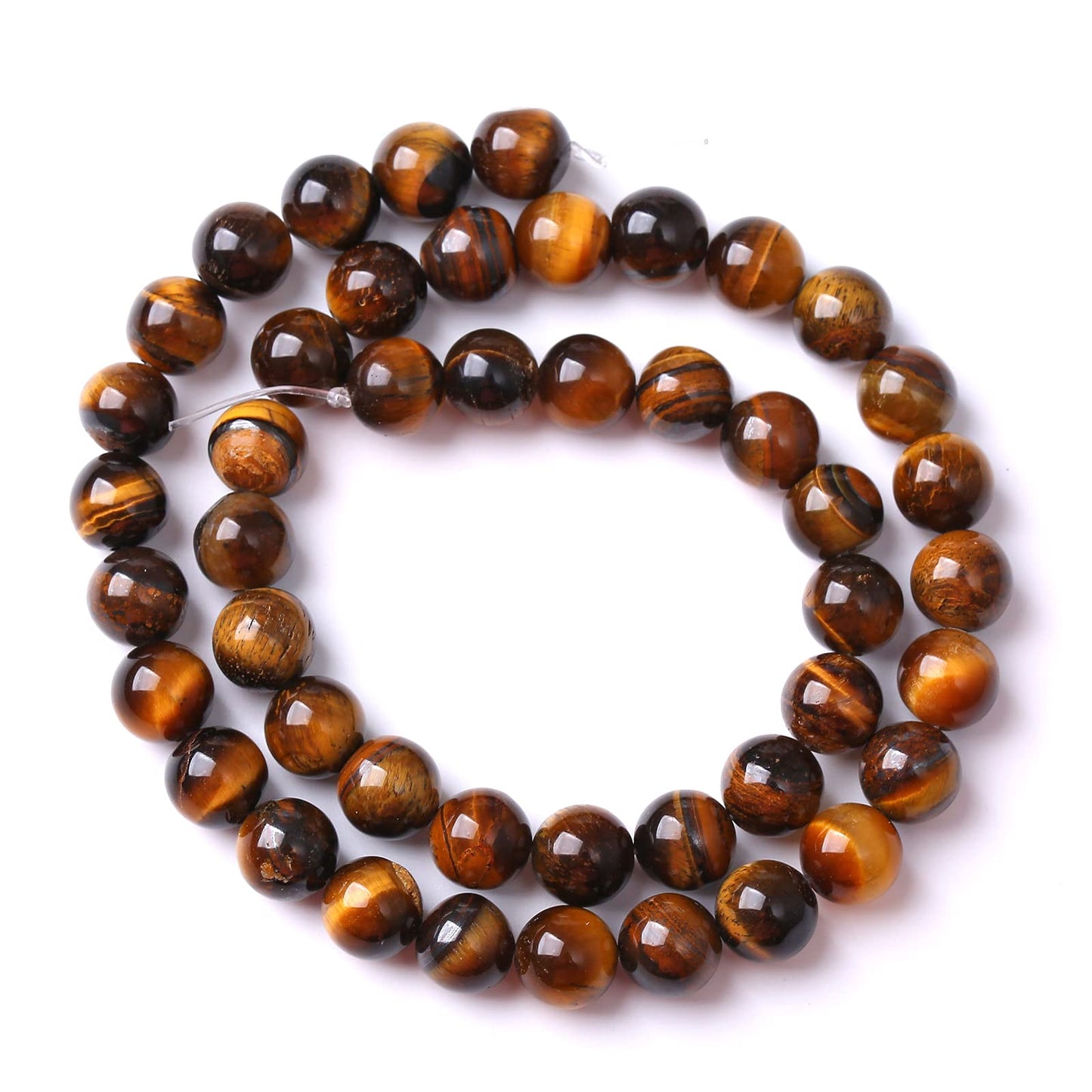 6MM 60PCS Natural Stone Yellow Tiger Eye Stone with Iron Mine Beads for Jewelry Making DIY Bracelet