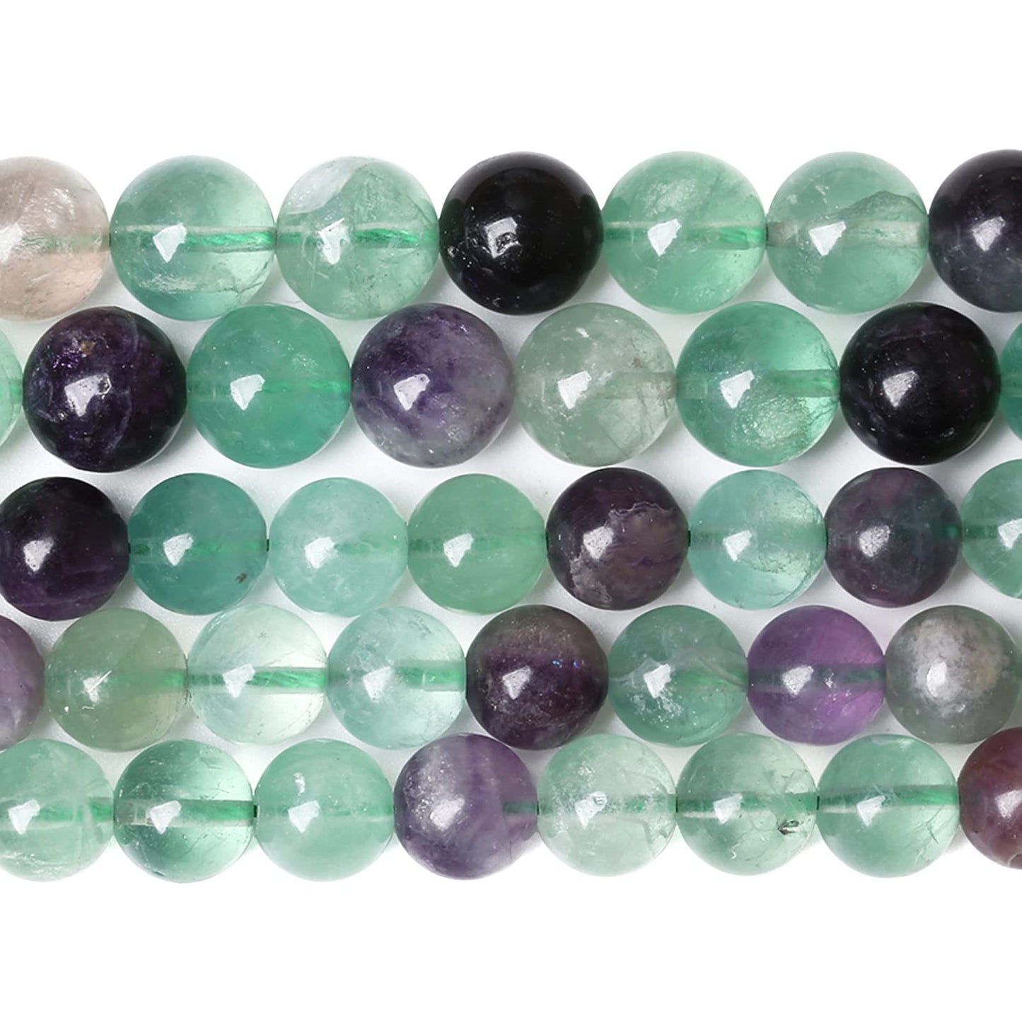 10MM 38PCS Natural Stone Green Fluorite Gemstone Beads for Jewelry Making DIY Bracelet 1 Strand