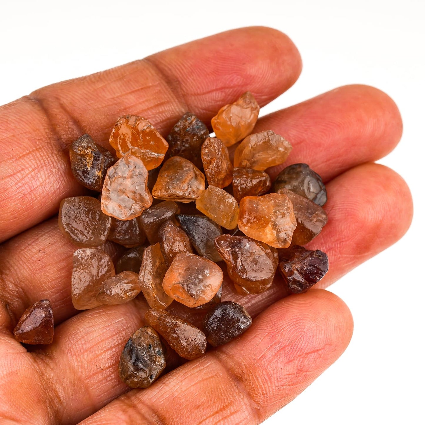 ColouredRocks 100 carats Brown Zircon Crystals, Raw Stones, Rough Gemstones, Jewelry Making Supply, Cabbing, Polishing, Cutting, DIY, Crafts (30+pcs) (5-8mm)