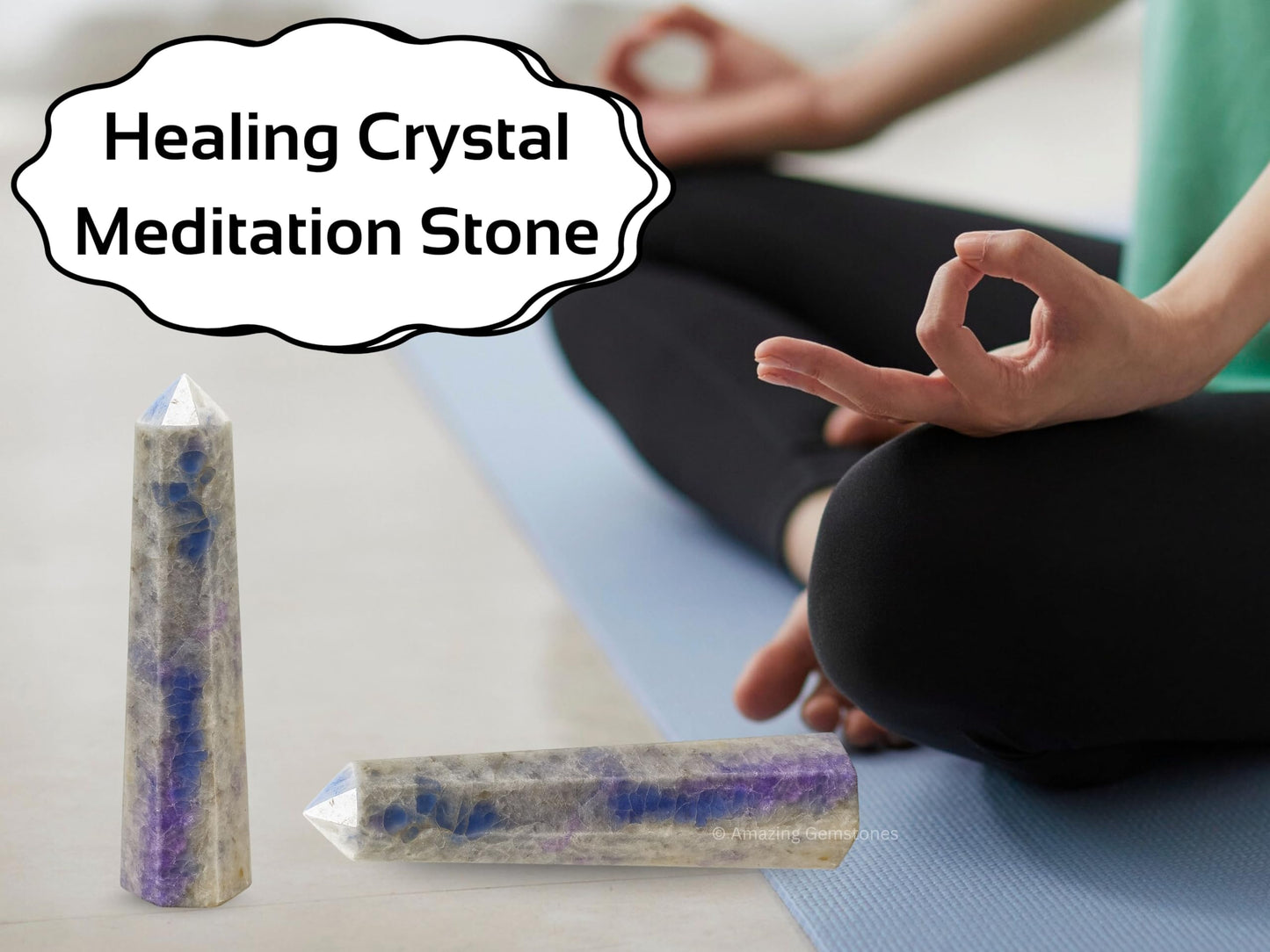 Amazing Gemstone Hackmanite Fluorescent Sodalite Crystal Towers - Natural Healing Crystal Point Obelisk for Reiki Healing and Crystal Grid (3" to 4" INCH)