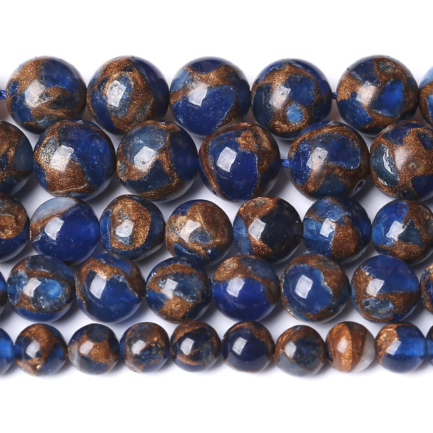 12MM 31PCS Dark Blue Cloisonne Craft Loose Round Beads for Jewelry Making DIY Bracelet