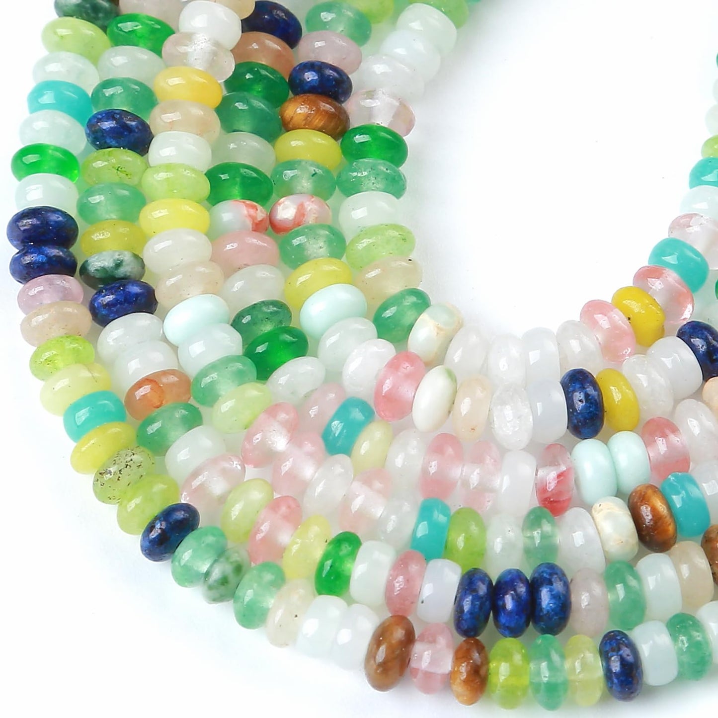 2x4MM 150PCS Colorful Quartz Stone Tube Rondelle Abacus Disk Spacer Loose Beads for Jewelry Making