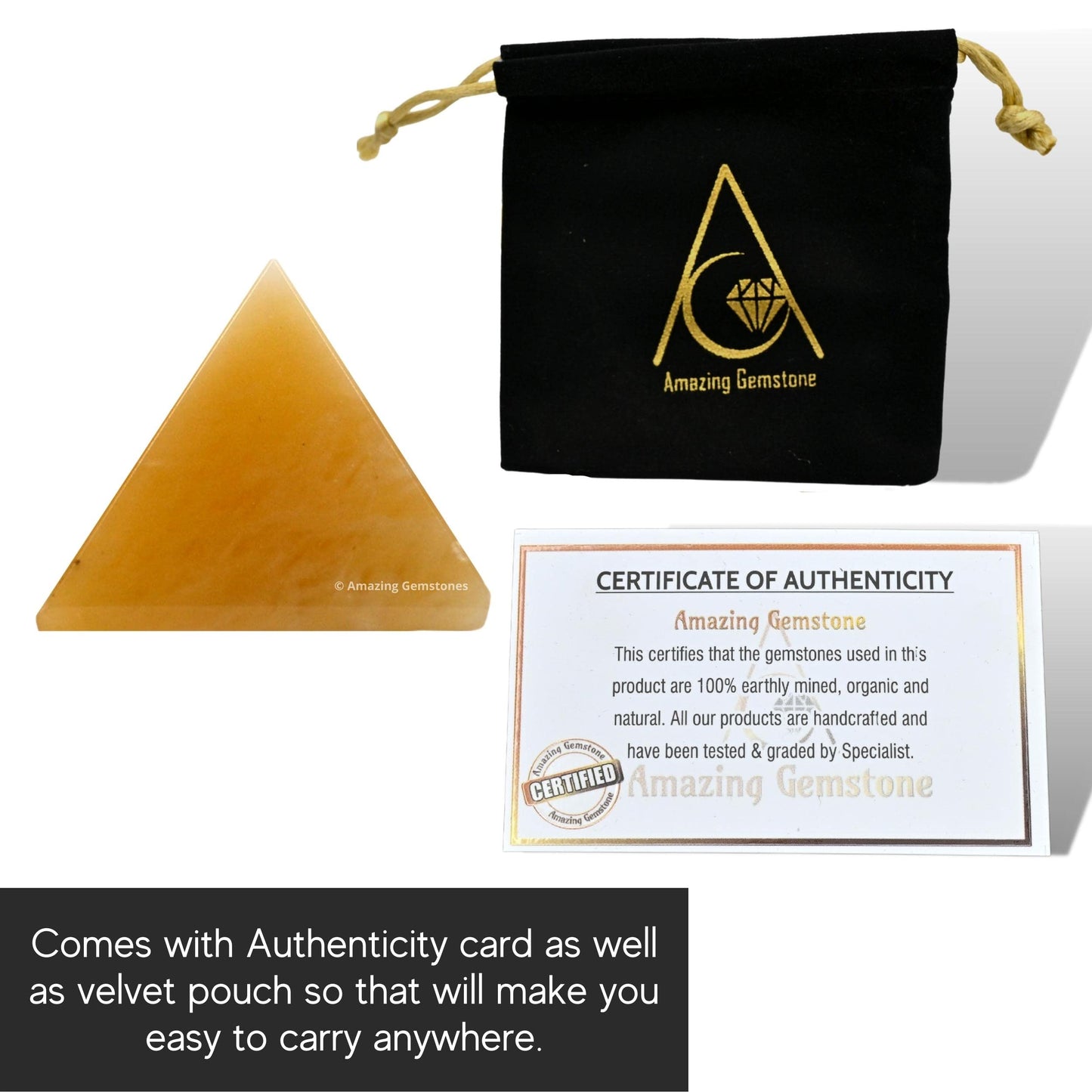 Amazing Gemstone Yellow Aventurine Pyramid Crystal Healing Stones - 1" Great Pyramid Figurine of Natural Stone Pyramid for Meditation, Reiki, Chakra Balancing and Crystal Pyramids Grid