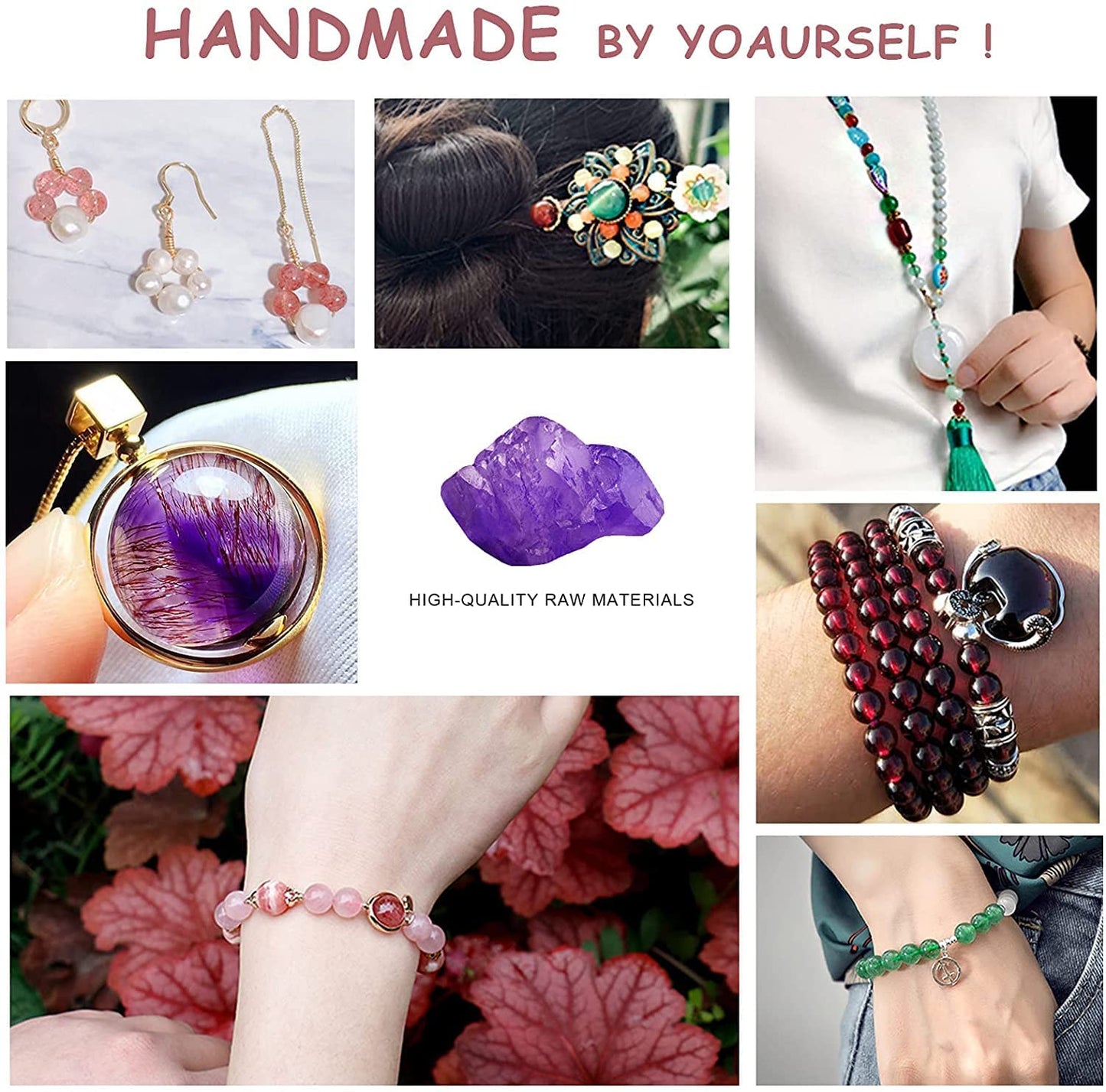 60PCS 6MM Natural Woodgrain Jasper Stone Beads Round Shape Suitable for Jewelry DIY Bracelet 15 Inches