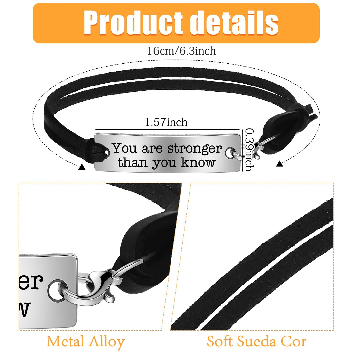 Nosiny Inspirational Gifts for Women Men with Gift Cards Envelopes Engraved Inspirational Bracelets Encouragement Jewelry Bracelets for Teen Friendsgiving(24 Pack)