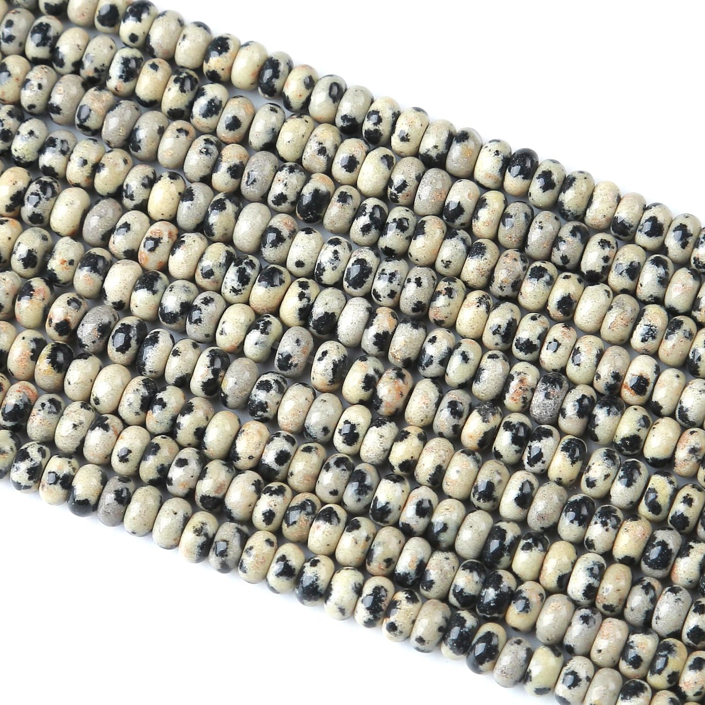 2x4MM 150PCS Dalmation Jasper Tube Rondelle Abacus Disk Spacer Loose Beads for Jewelry Making