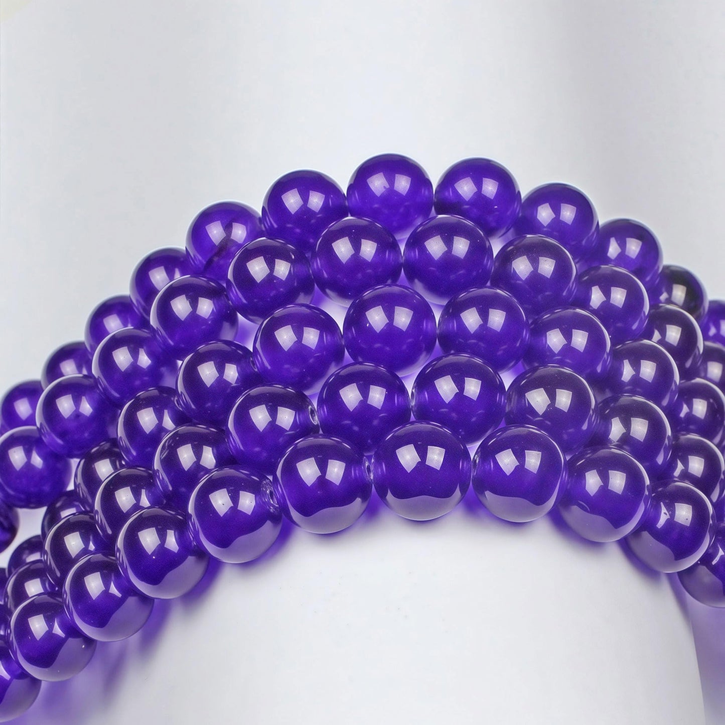MJDCB Natural Stone Beads Purple Jade Round Loose Beads for Jewelry Making DIY Bracelet Necklace (4mm)