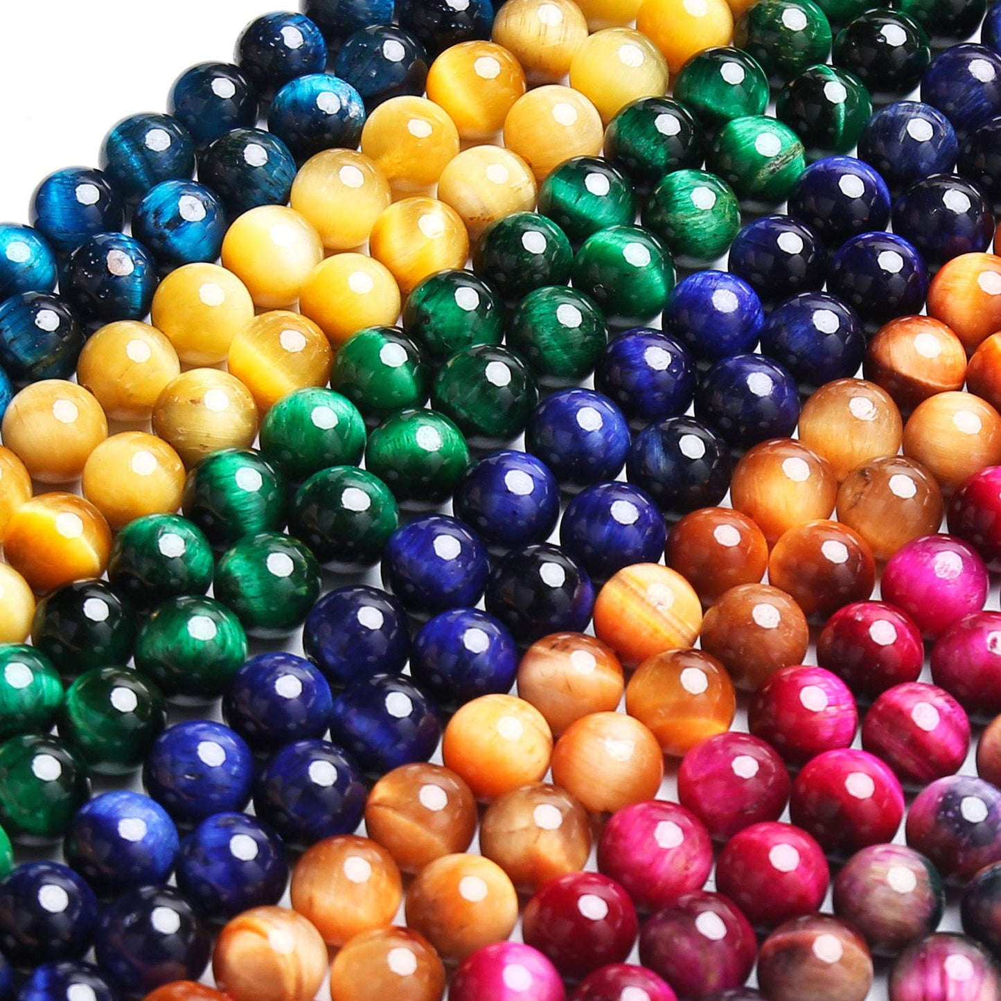 Natural Orange Tiger Eye Beads, Grade AAA Gemstone Round Loose Beads 10MM 40PCs Bulk Lot Options, Semi Precious Stone Beads for Jewelry Making