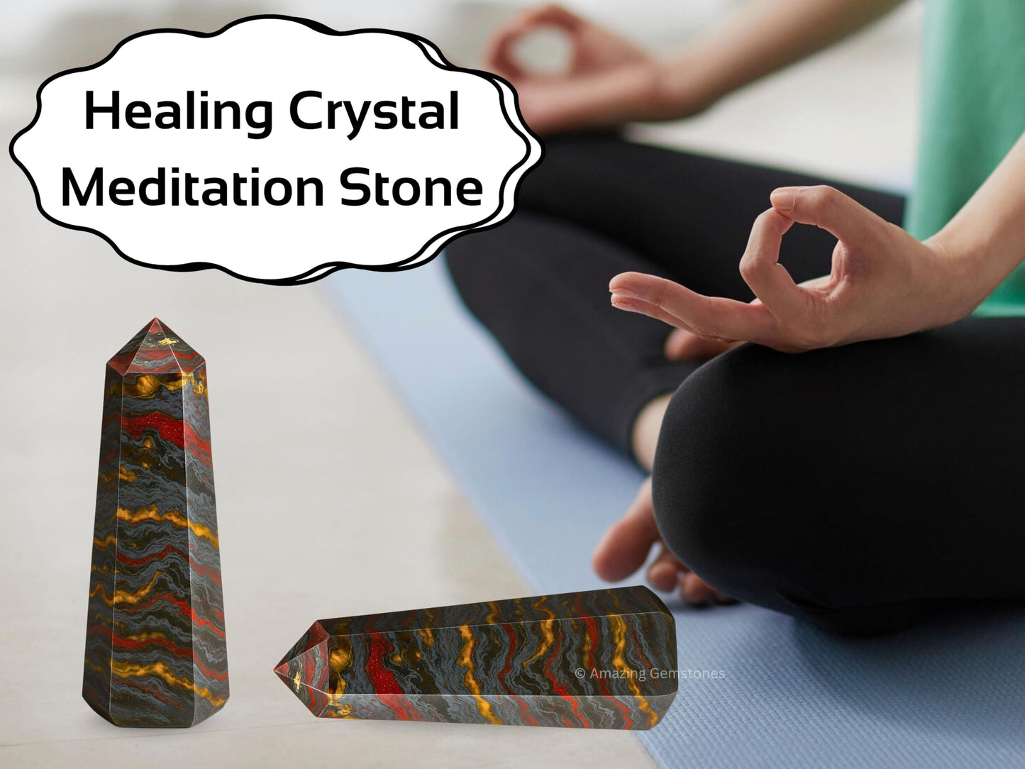 Amazing Gemstone Iron Tiger Eye Crystal Towers - Natural Healing Crystal Point Obelisk for Reiki Healing and Crystal Grid (3" to 4" INCH)