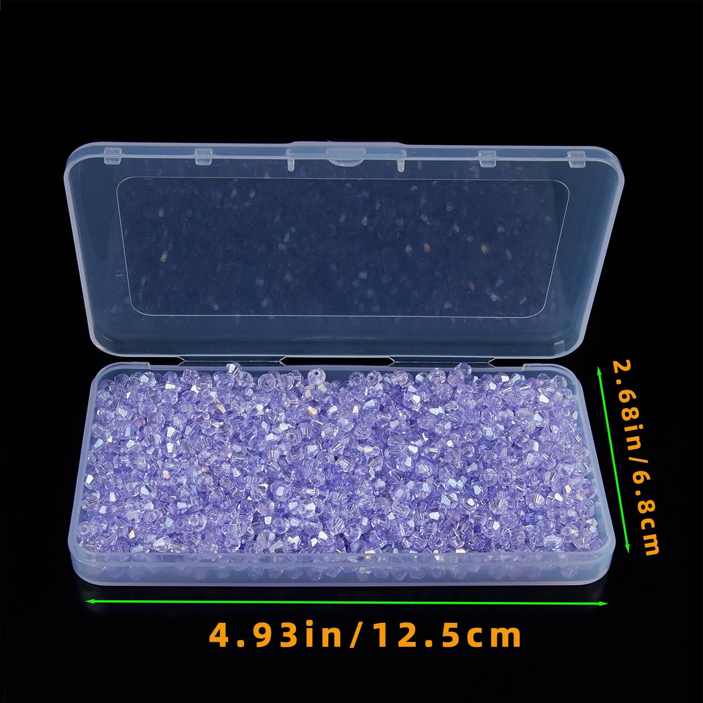 Laopottbeads 1100PCS 4mm Bicone Crystal Glass Beads for Jewelry Making, Sparkling Mini Beads for Suncatchers, DIY Bracelets & Craft Projects (Light Purple)