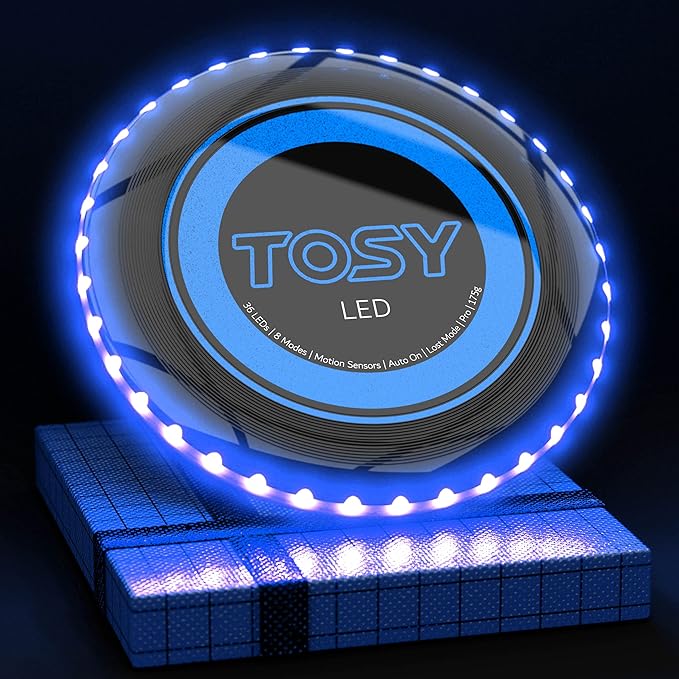 TOSY Bundle of 2 - Flying Disc 108 LEDs - RGB White + Blue