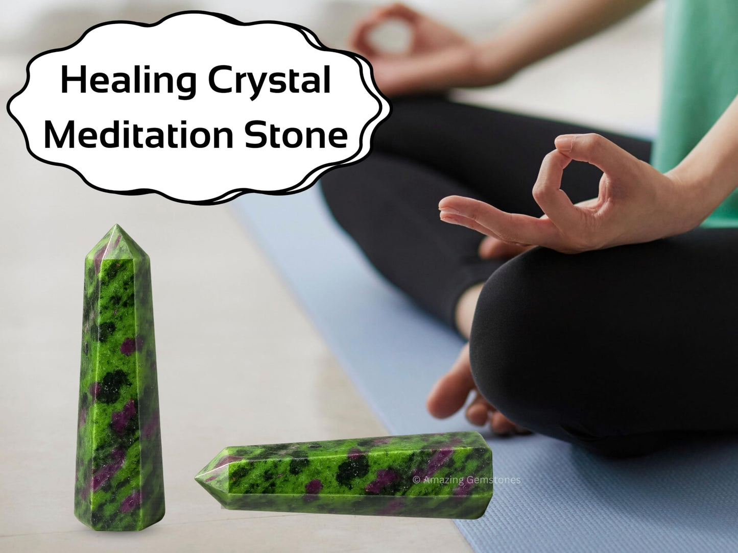Amazing Gemstone Ruby Fuchsite Crystal Towers - Natural Healing Crystal Point Obelisk for Reiki Healing and Crystal Grid (3" to 4" INCH)