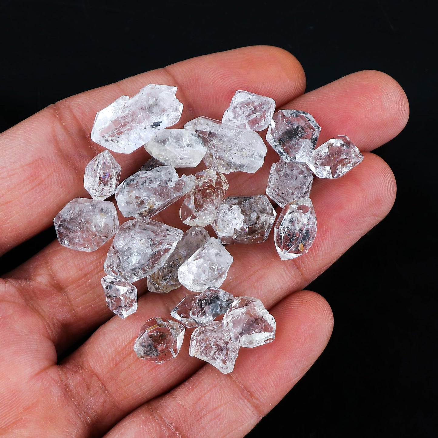 GEMKORA 30cts, 6-8pcs, Raw Herkimer Diamond Quartz Gemstone and Crystals, Wholesale Gemstone Lot, Rough Crystals, Rock Stones, Jewelry Making Supplies, DIY & Crafts, A+ Grade (10-15mm)