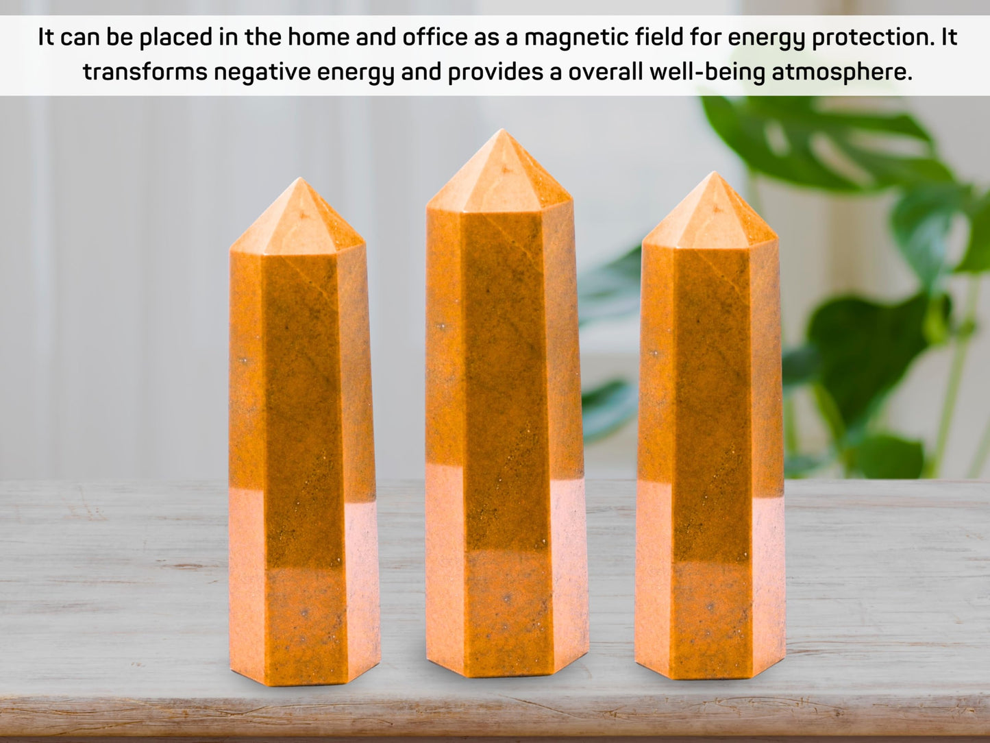 Amazing Gemstone Large Yellow Jasper Crystal Towers ~ Natural Healing Crystal Point Obelisk for Reiki Healing and Crystal Grid (5.5" to 6" INCH)