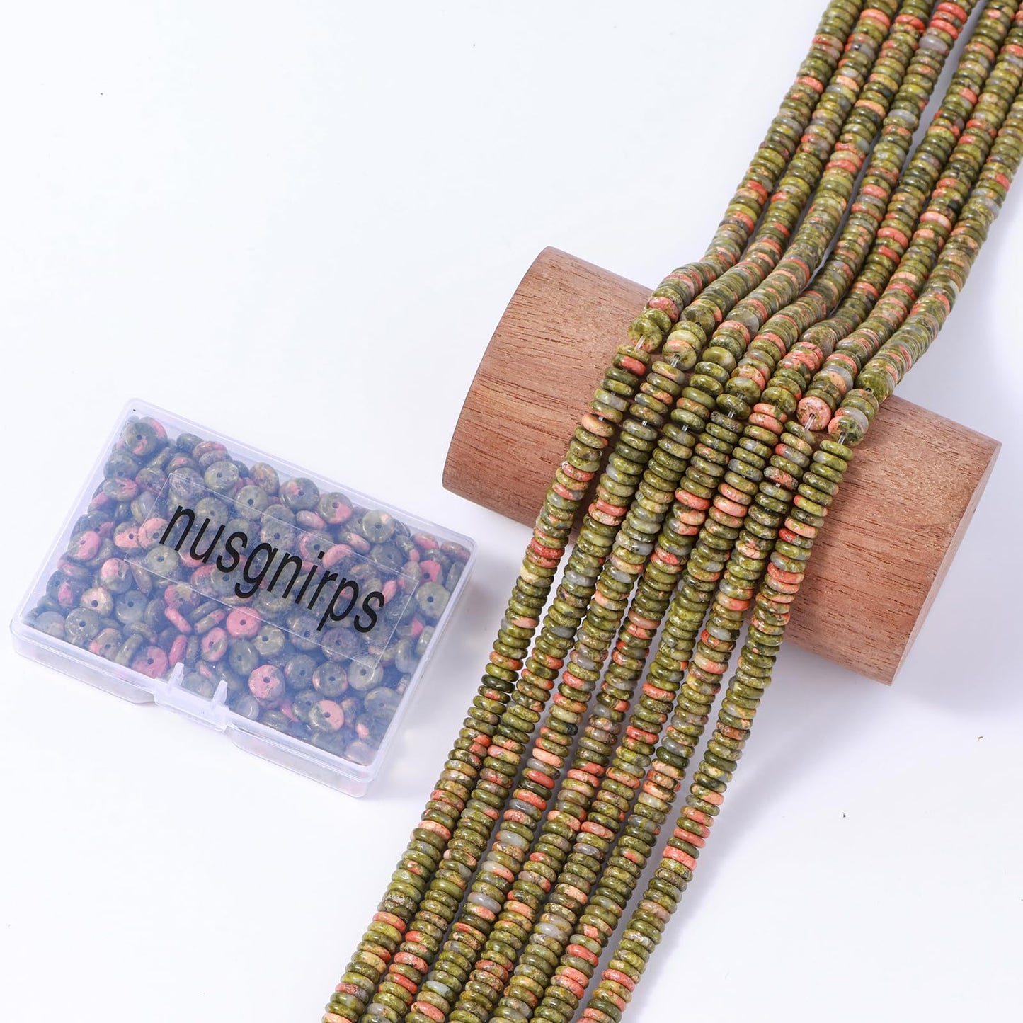 Natural Unakite Disk Stone Spacer Beads 6x2mm 38cm/str Flat Rondelle Loose Semi Gemstone Caps for Making Bracelets Necklace