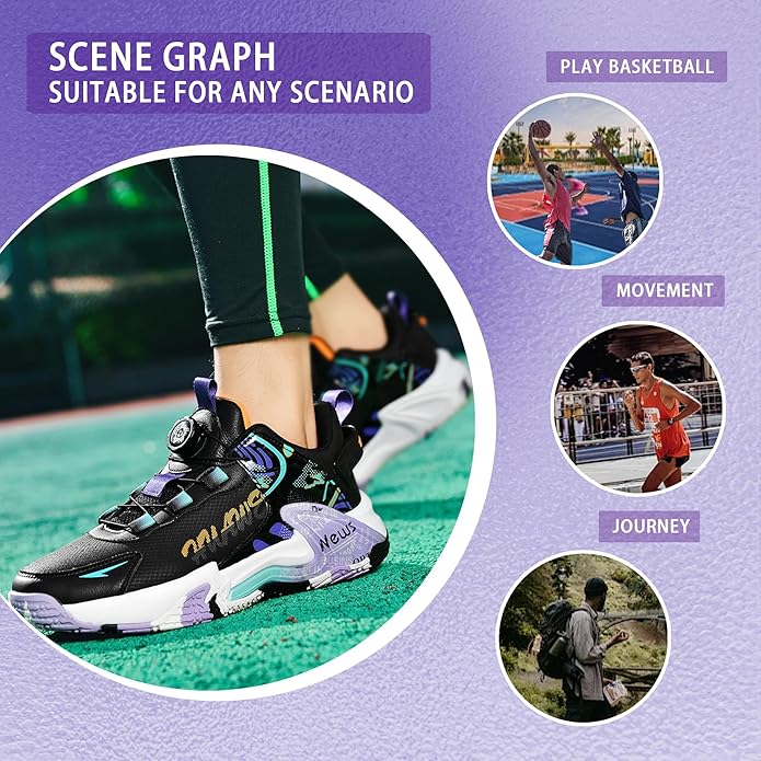 CJSPORX Women Men Basketball Shoes Breathable Men Non Slip Outdoor Fashion Unisex Sneakers