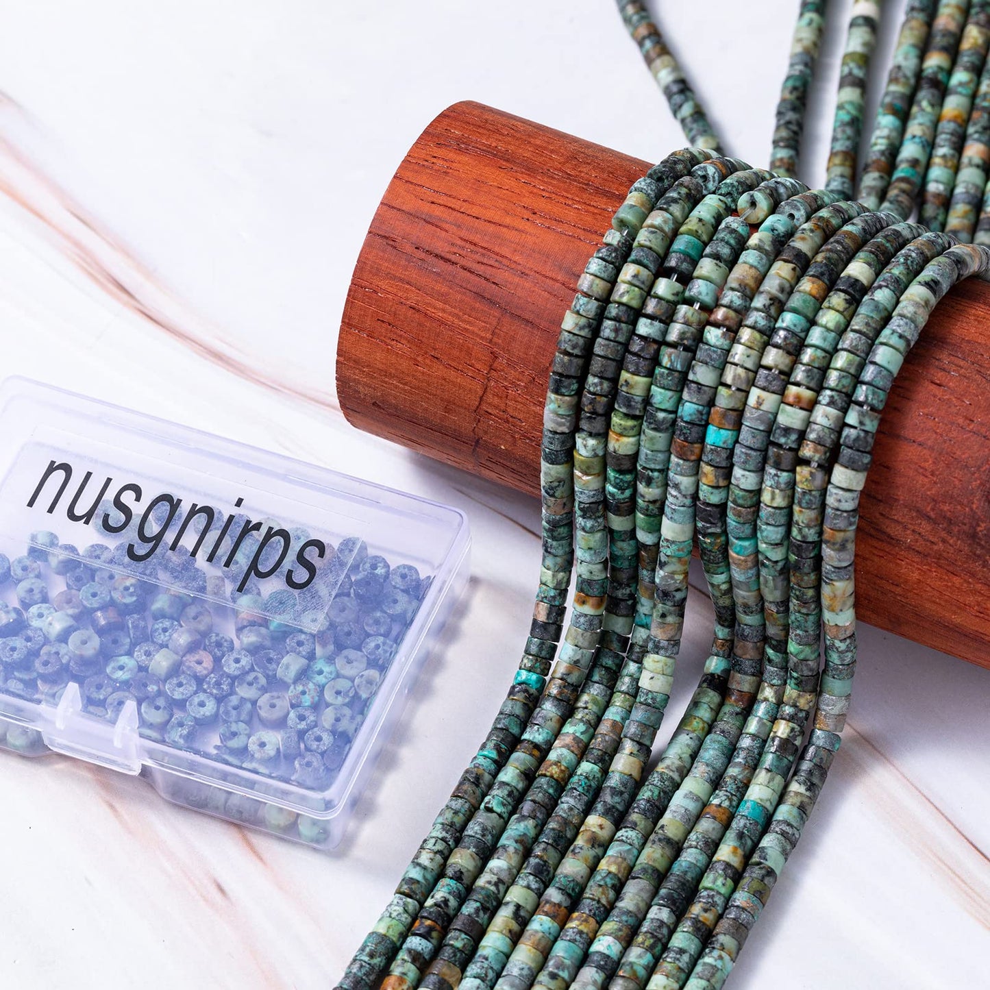 Natural African Turquoise Stone Spacer Beads 4x2mm 38cm/str Flat Round Loose Semi Gemstone Caps for Making Bracelets Necklace