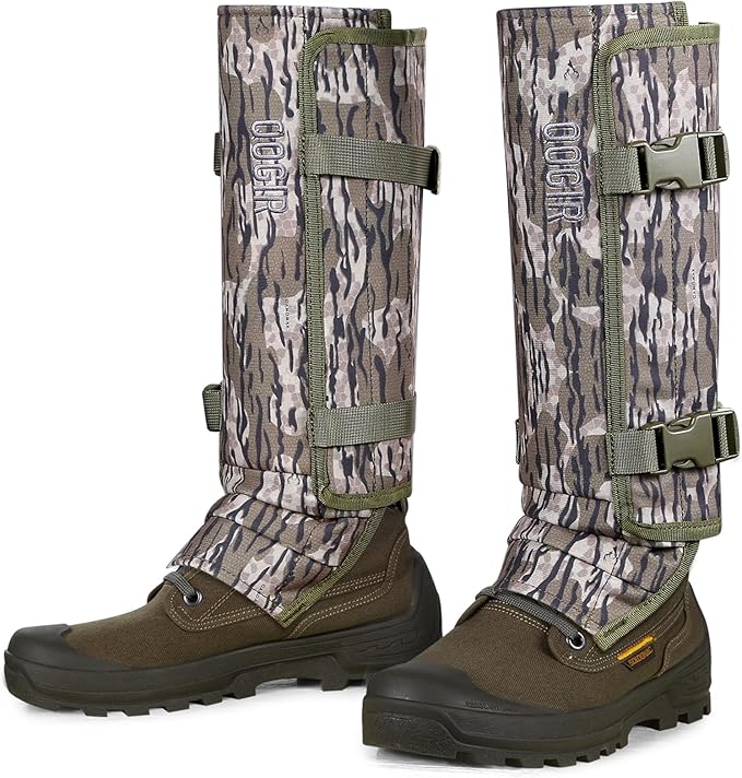 QOGIR Snake Gaiters 3 Pack: Durable Snake Guards for Hunting, Snake Gaiter Leggings for Men & Women, Snake Bite Protection for Lower Legs, Snake Proof Gaiters