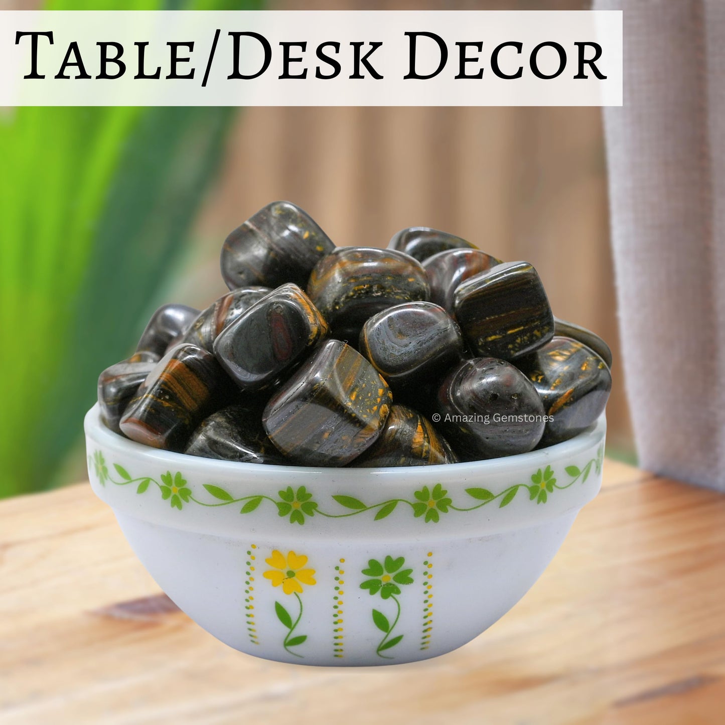Amazing Gemstone Iron Tiger Eye Crystals and Healing Stones Tumbled - 1000+ Carats Iron Tiger Eye Stone, Healing Stones for Energy Balance, Stress Relief - Premium Polished Gems Rocks for Meditation