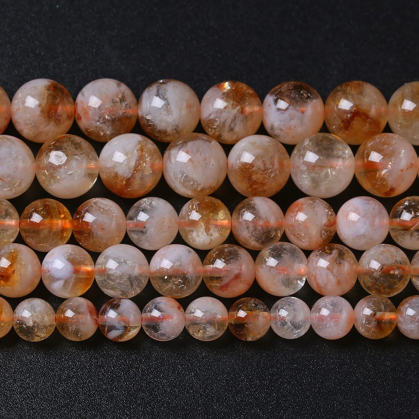 12MM 32PCS Natural Stone Citrine A Grade Quartz Crystal Loose Beads for Jewelry Making DIY Bracelet Necklace 1 Strand 15’’