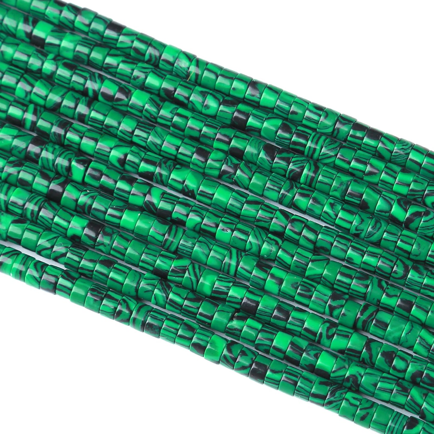 2x4MM 150PCS Malachite Tube Cylinder Rondelle Abacus Disk Spacer Loose Beads for Jewelry Making