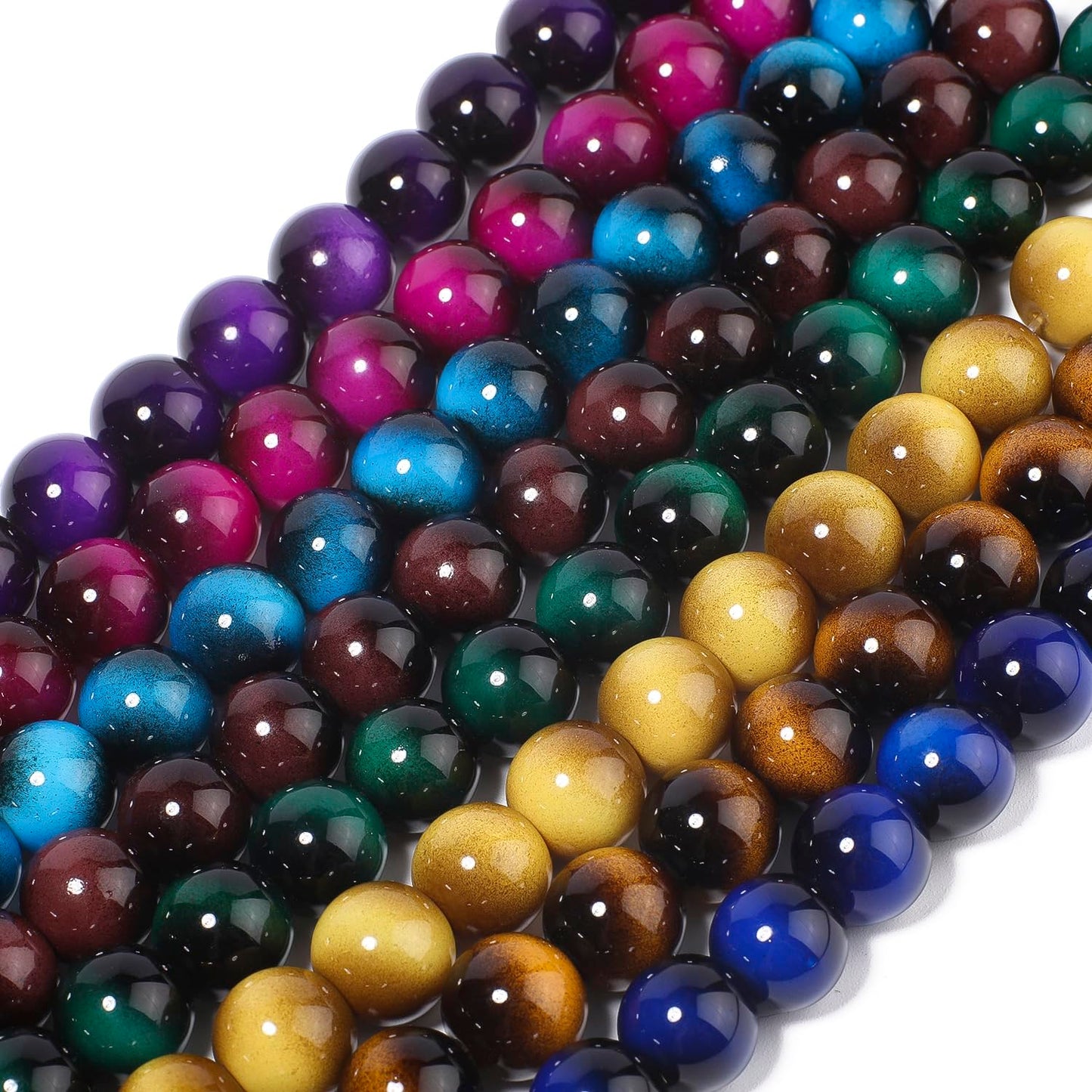 Song Xi 28PCS 12mm Khaki Tiger Eye Gemstone Beads for Jewelry Making, Round Smooth Glass Beads for DIY Bracelet Necklace Earring Keychain, Arts and Crafts, for Christmas Wedding Birthday