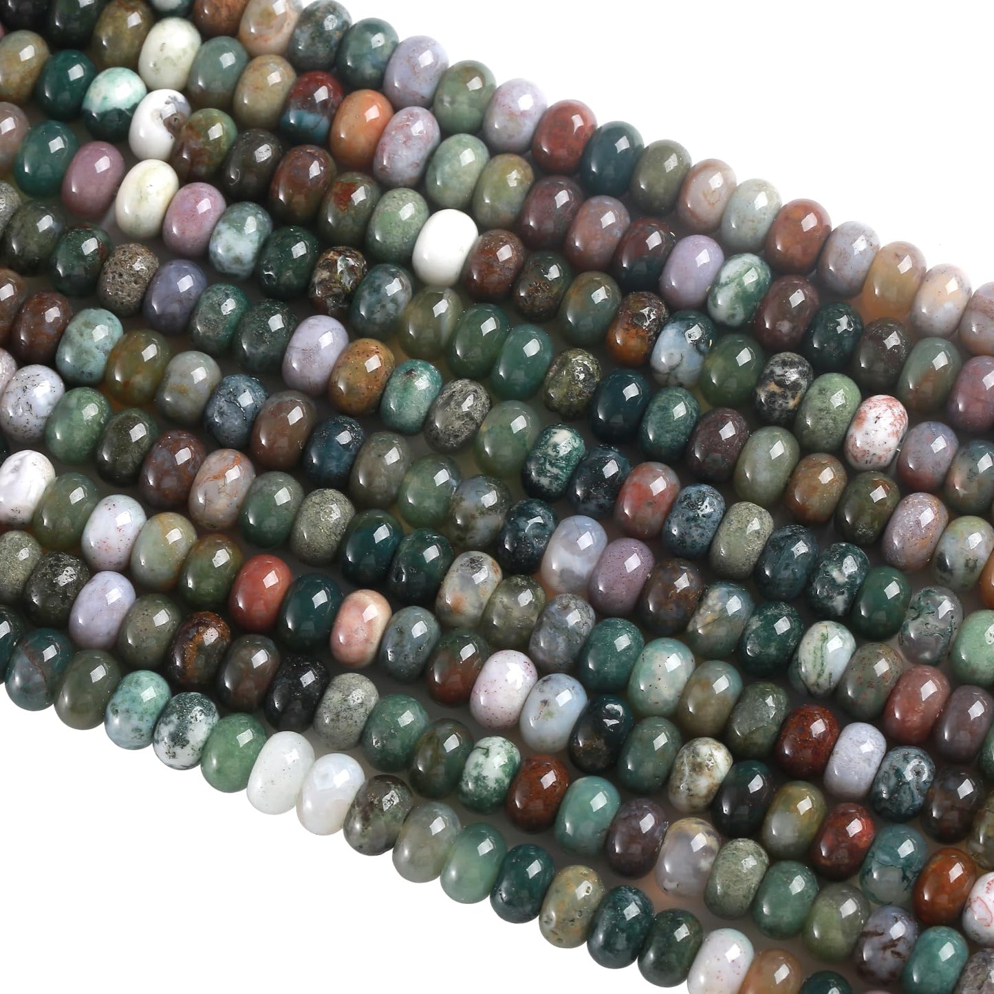 5x8MM 72PCS Indian Agate Tube Rondelle Abacus Disk Spacer Loose Beads for Jewelry Making