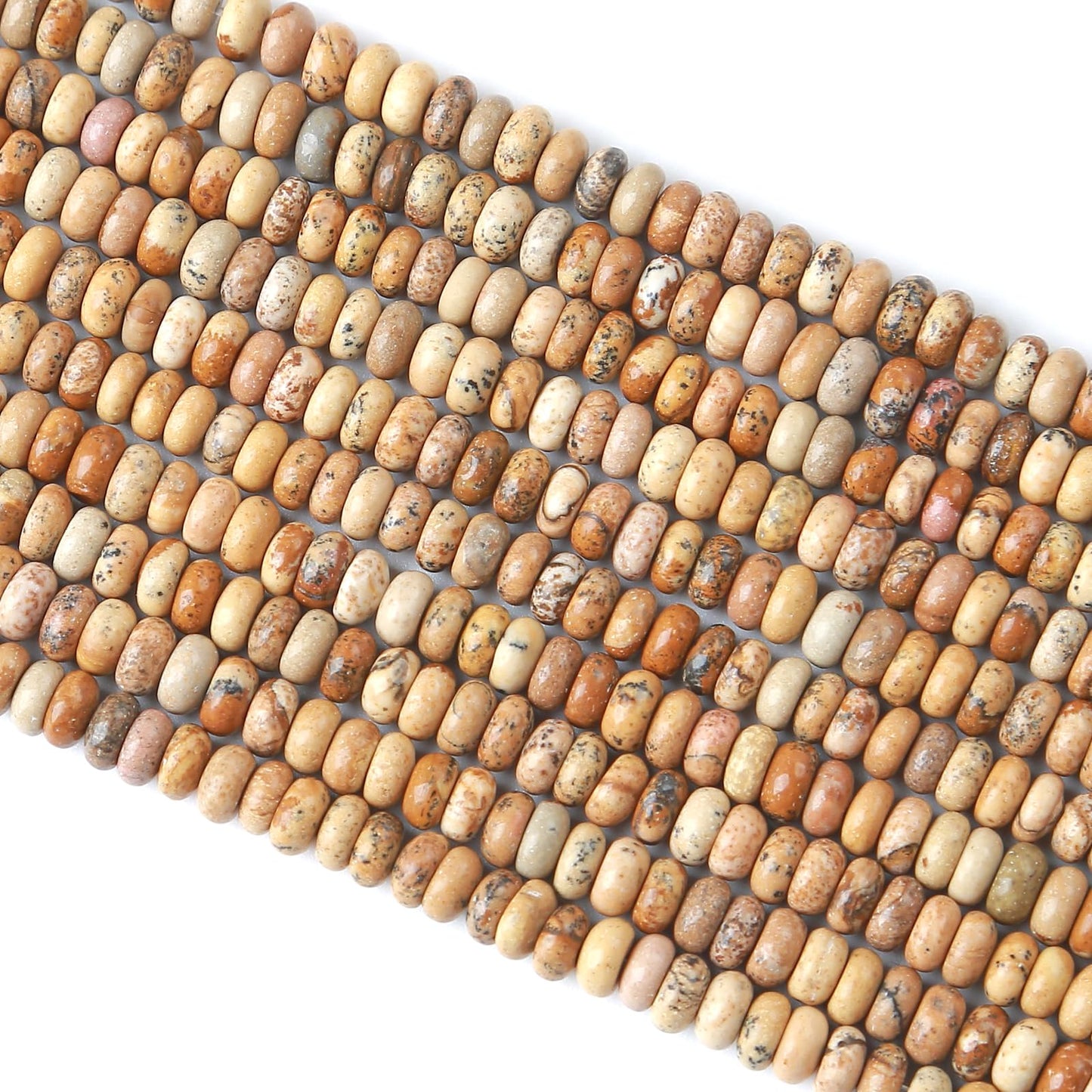 2x4MM 150PCS Picture Jasper Tube Rondelle Abacus Disk Spacer Loose Beads for Jewelry Making