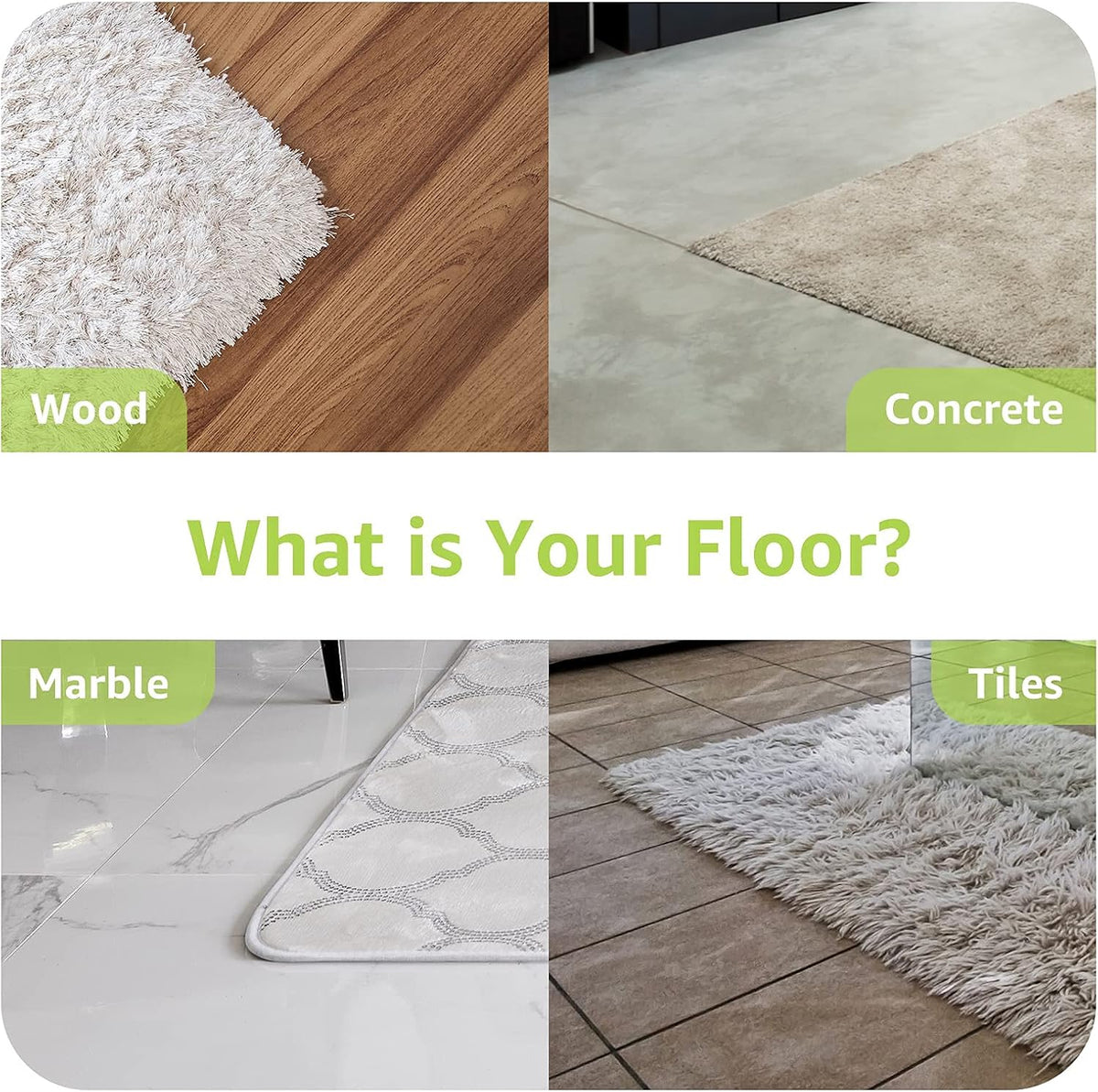 Rabenda Non-Slip Rug Tape - 12 Pcs Double-Sided Adhesive Grippers for Hardwood Floors | Black