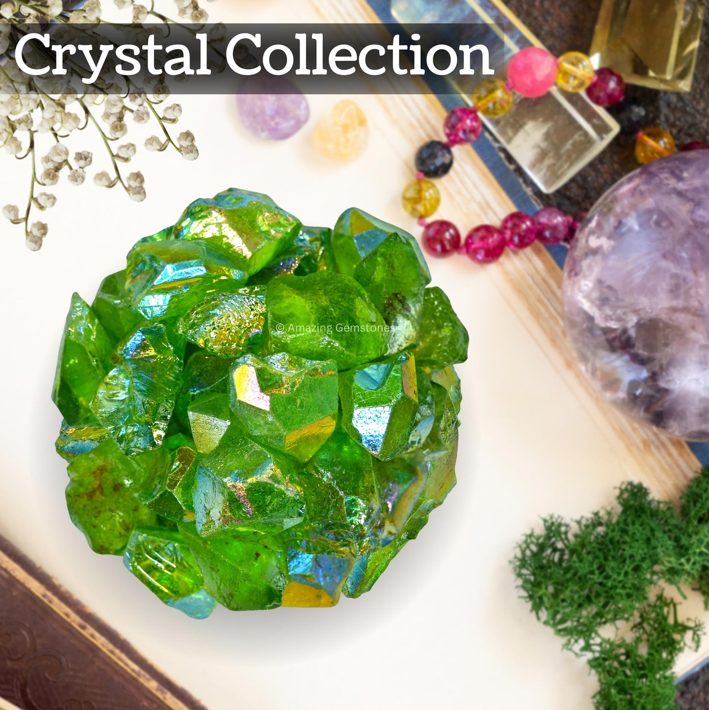 Amazing Gemstone Apple Aura Quartz Raw Crystals and Healing Stones, Natural Rocks for Meditation and DIY Raw Stones and Crystals (1 lb)
