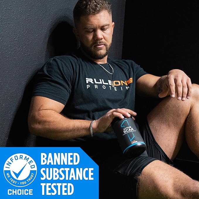 Rule 1 Active BCAA - Performance, Hydration, and Recovery Support with 5g BCAAs + Electrolytes, L-Glutamine, and Citrulline (30 Servings, Blue Raspberry)